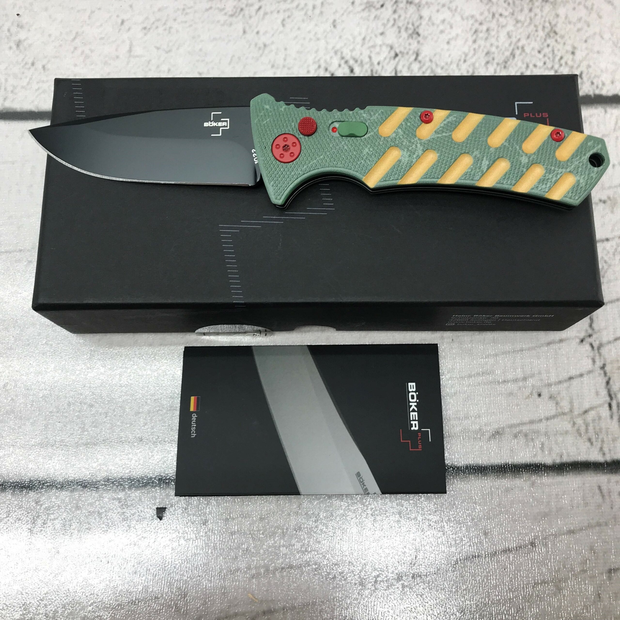 BOKER Boker Strike Automatic Knife Fett Finish Black Automatic Knives-American