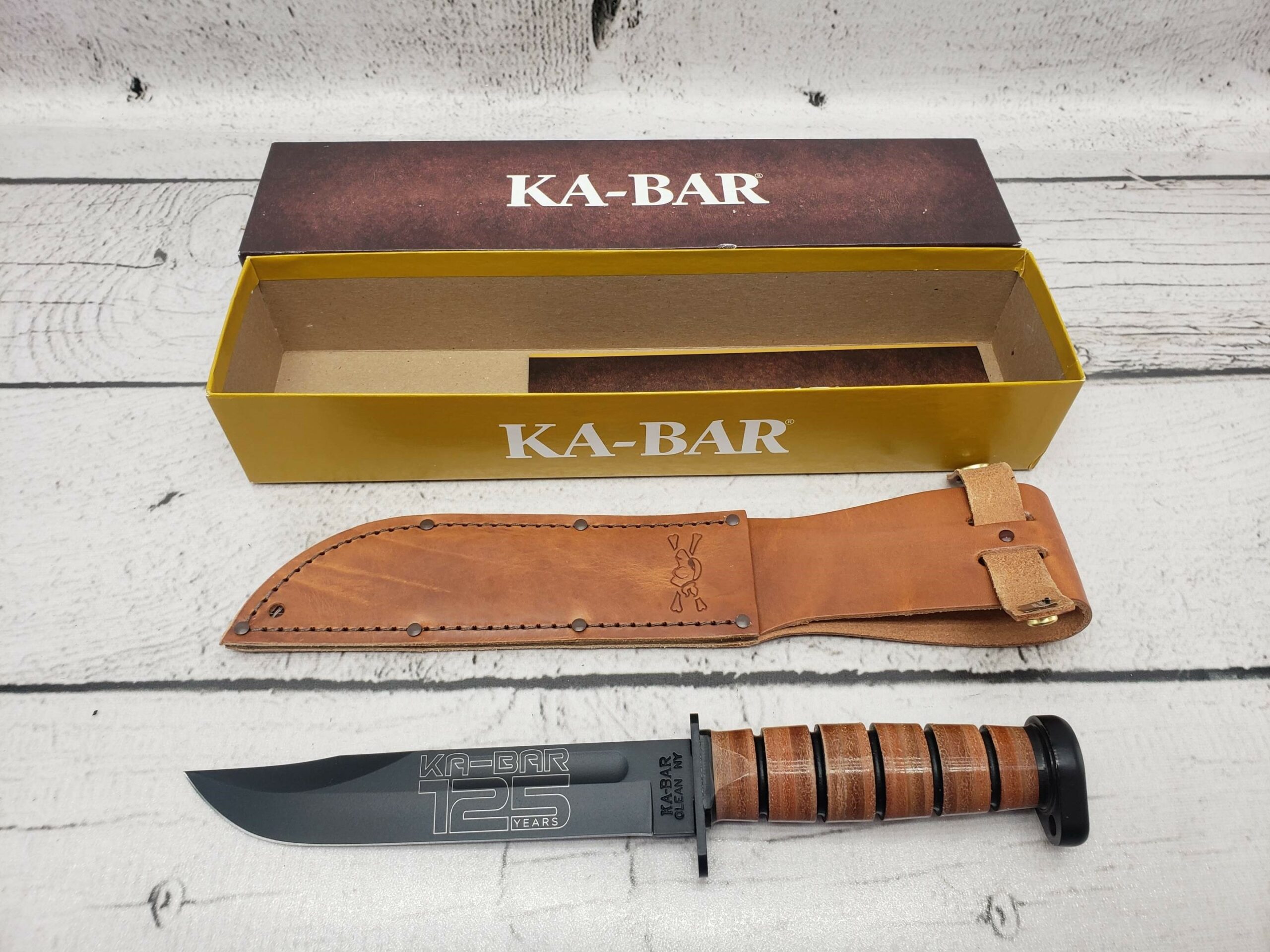 Ka-Bar 7″ Fixed Blade Knife, 9228 Dog’s Head 125th Anniversary Edition