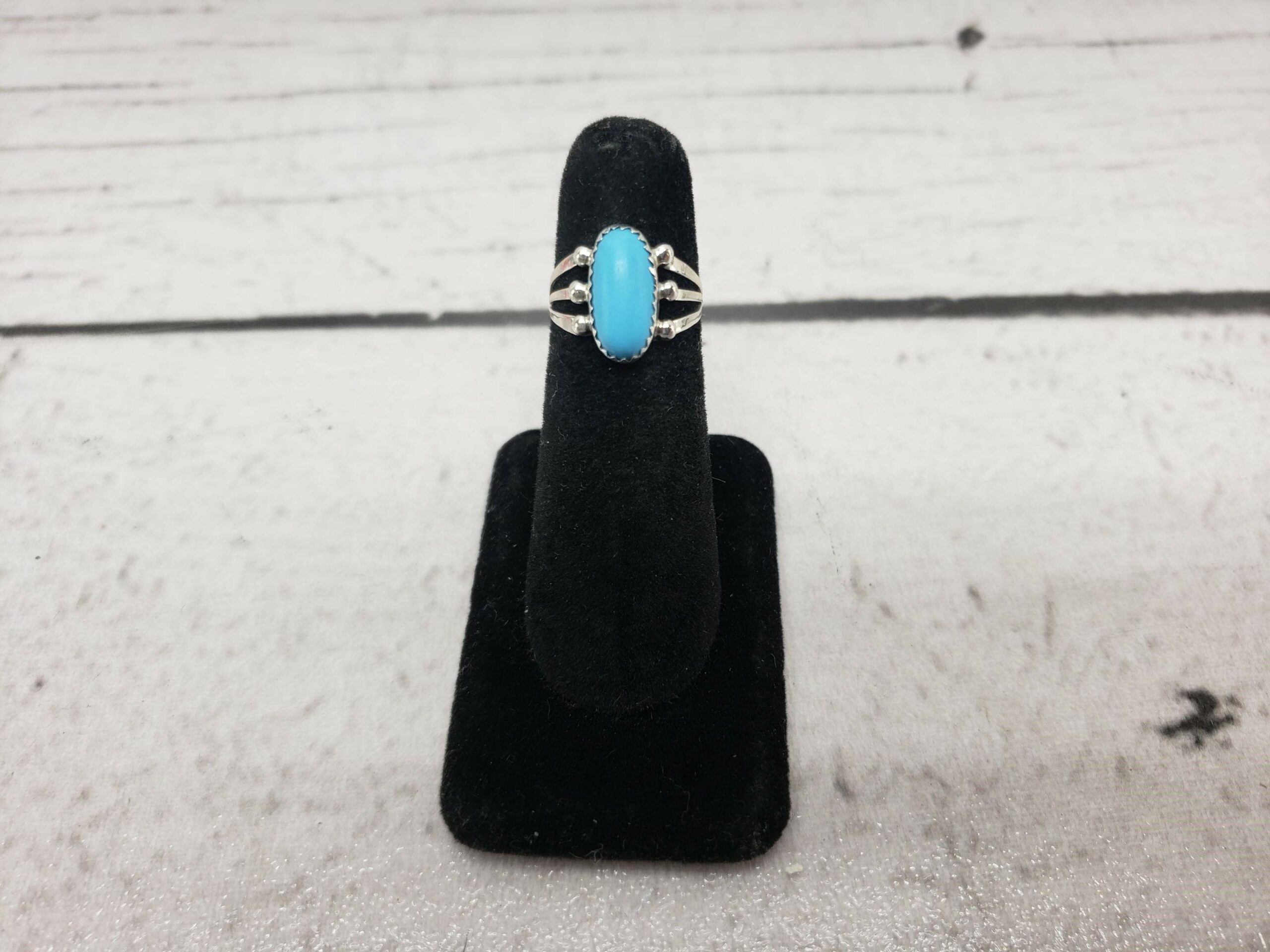 Ring SS Women Sz 6 2.5g .925 Sterling Silver, Turquoise Center Stone