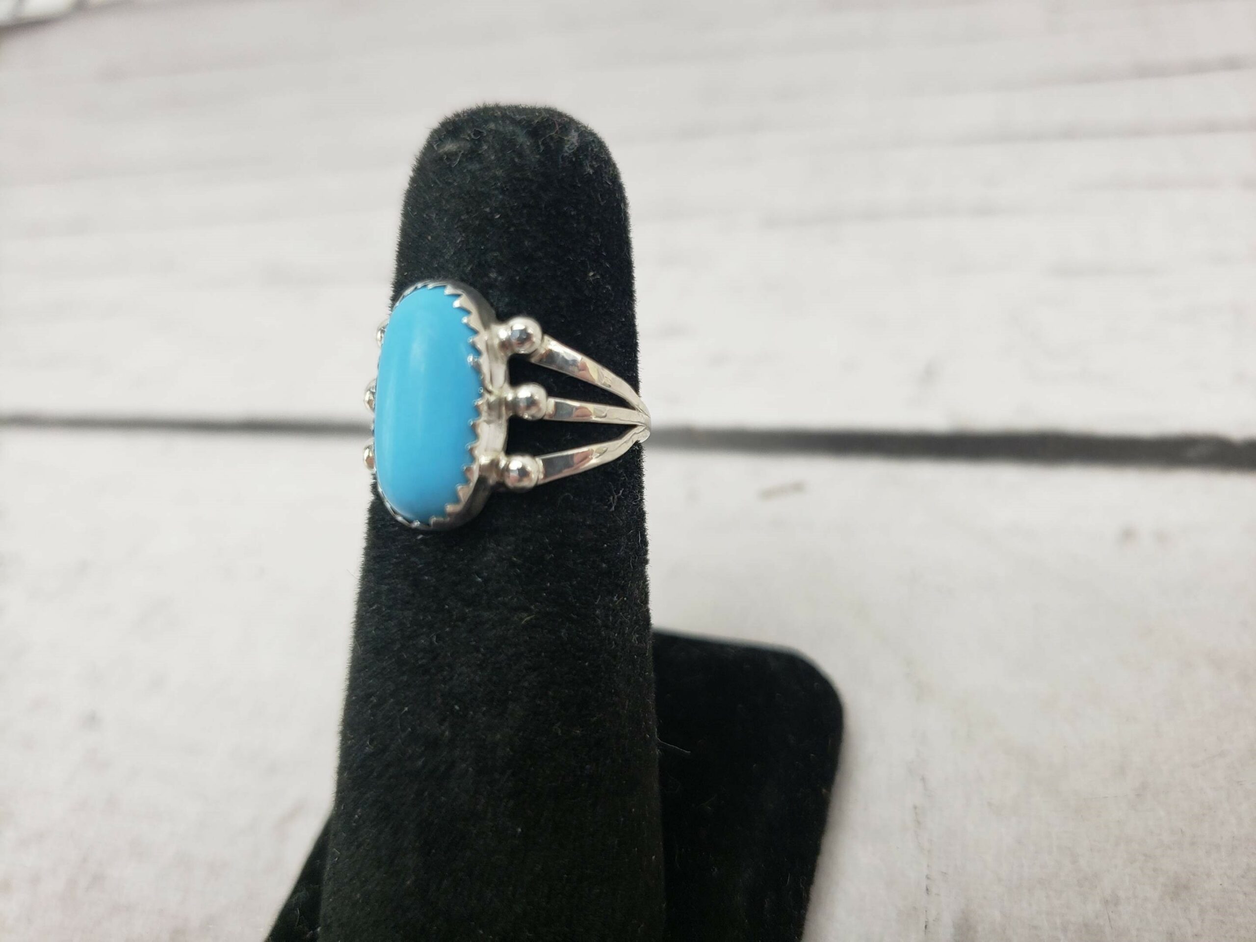 Ring SS Women Sz 6 2.5g .925 Sterling Silver, Turquoise Center Stone