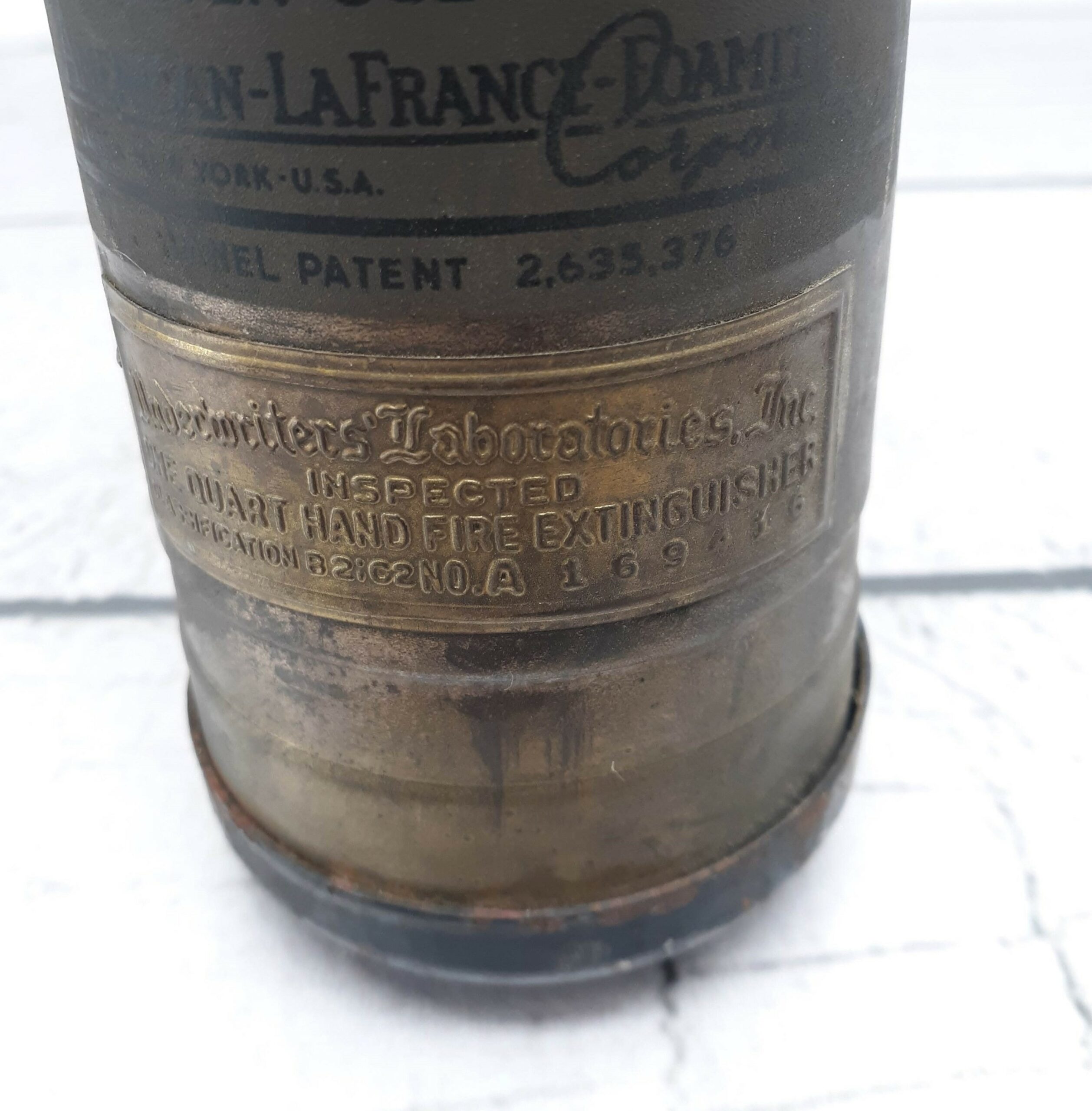 ALFCO 1 Quart Fire Extingusher Brass Fire Extinguisher