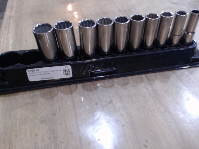 BLUE POINT by SNAP-ON Deep Well Socket Set .12point, metric 10pc 10mm-19mm
