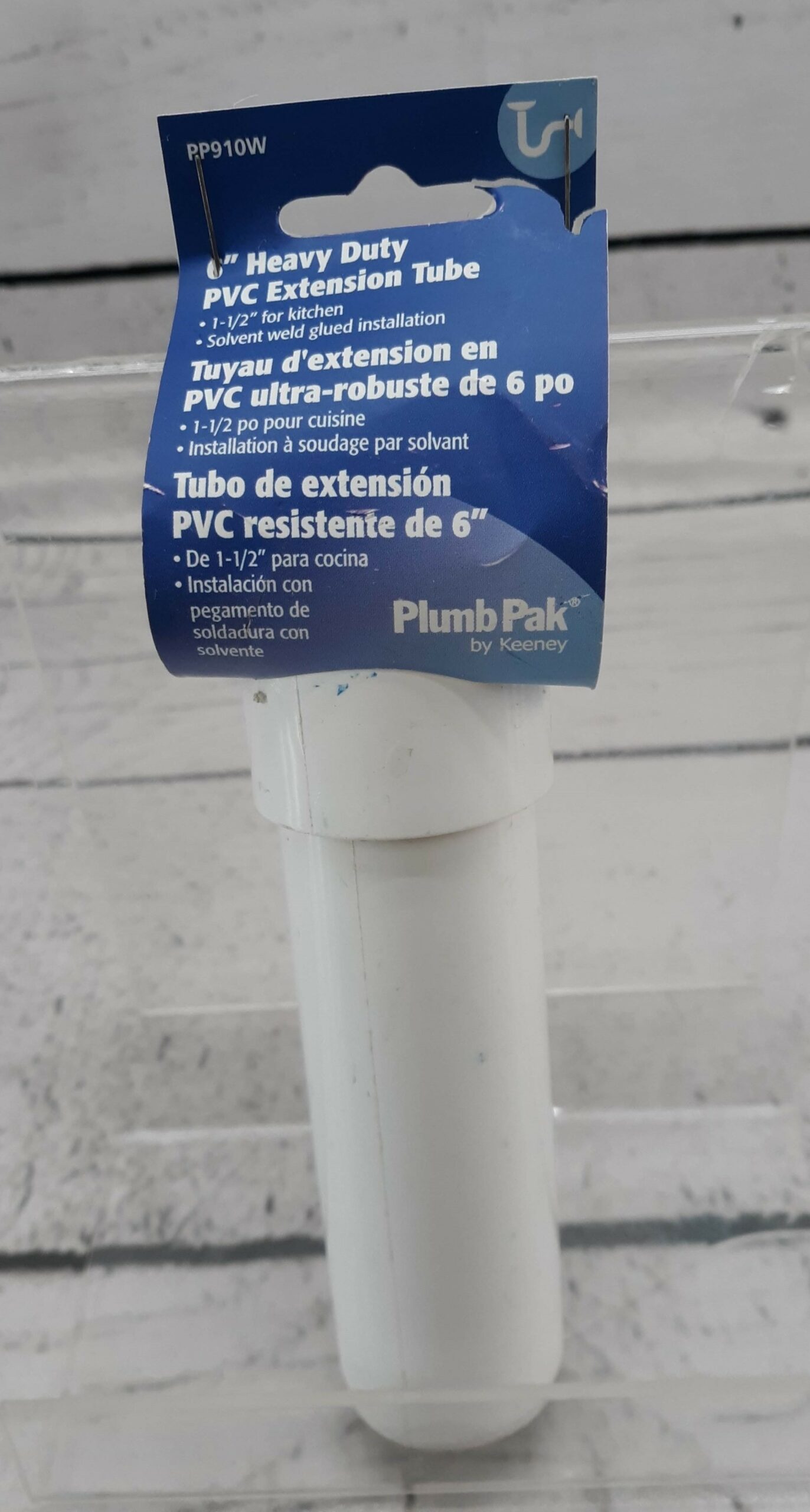 Plumb Pak PP910W  6″ Heavy Duty PVC Extension Tube