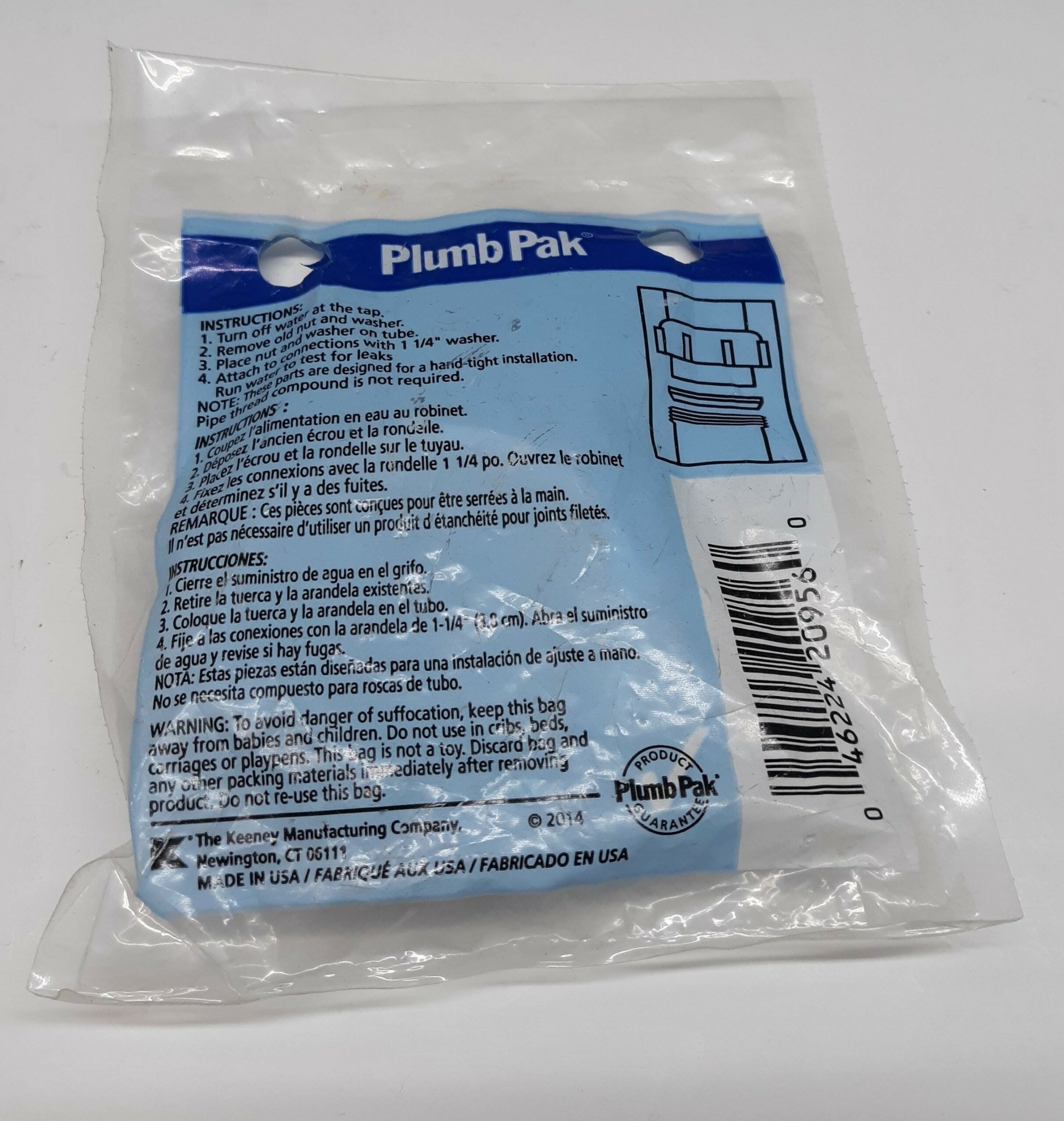 Plumb Pak PP20956  1 1/4″ Slip Joint Nut With Washer Lot 14