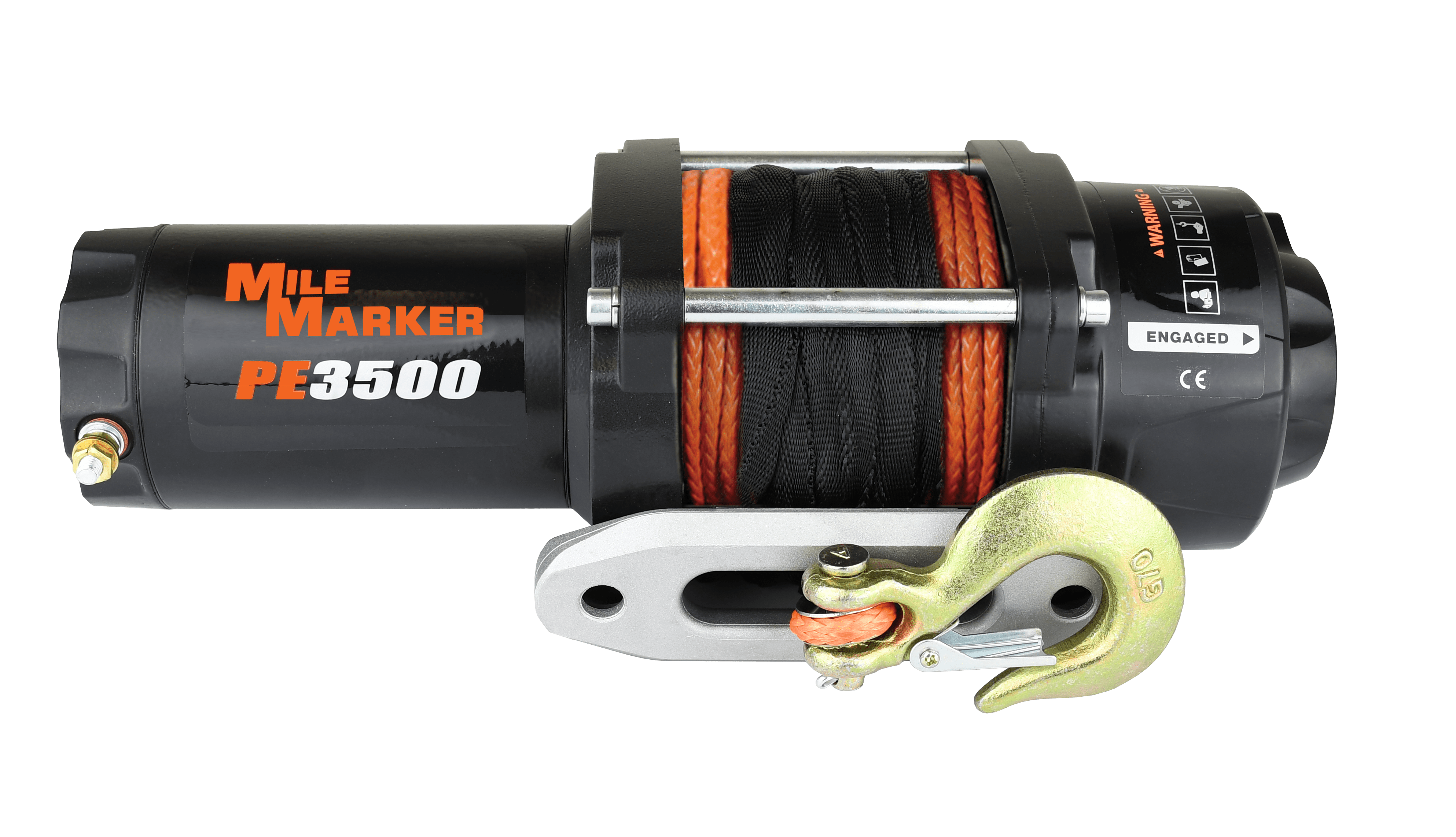 Mile Marker 3.5K PE3.5 WATERPROOF POWERSPORT WINCH WITH SYNTHETIC ROPE 77-53112BW
