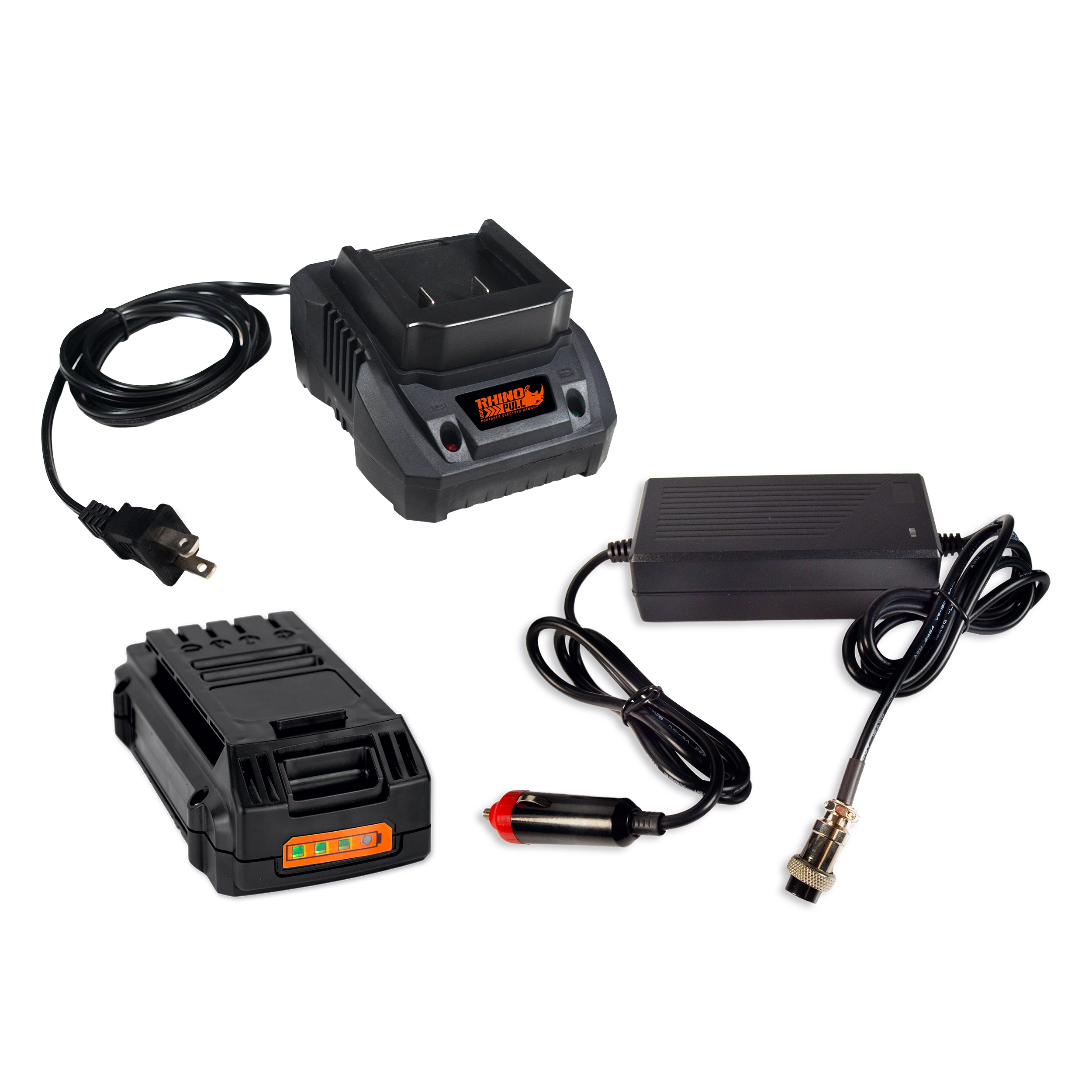 Mile Marker RHINO PULL POWER KIT INCLUDES 2.0AH BATTERY, 12V DC AND 11OV AC CHARGER 19-71005
