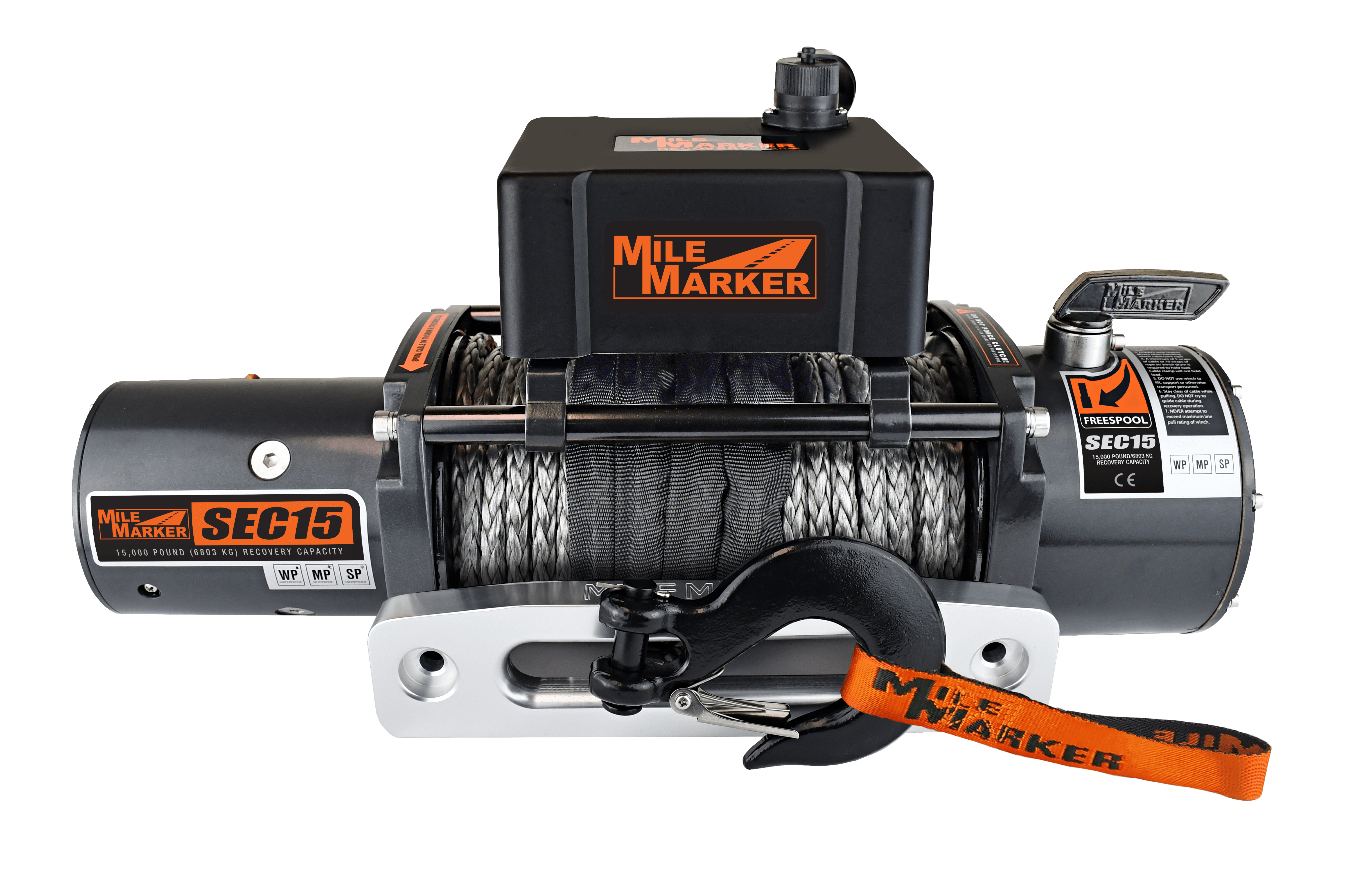 Mile Marker 15K SEC15(ES) WATERPROOF RECOVERY WINCH WITH SYNTHETIC ROPE 76-53260W