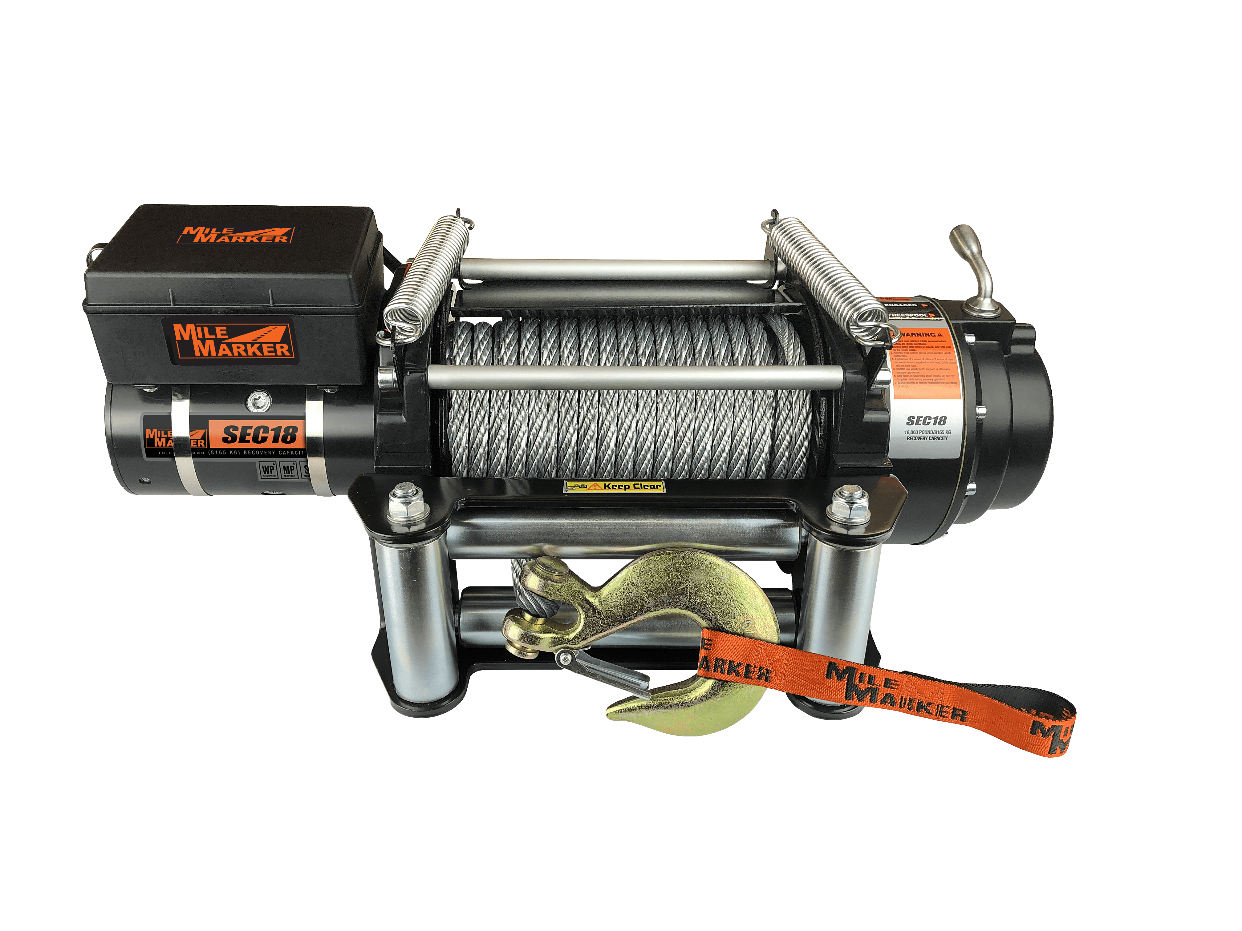 Mile Marker 18K SEC18 (ES) HEAVY DUTY ELECTRIC RECOVERY WINCH WITH STEEL CABLE 77-50280W