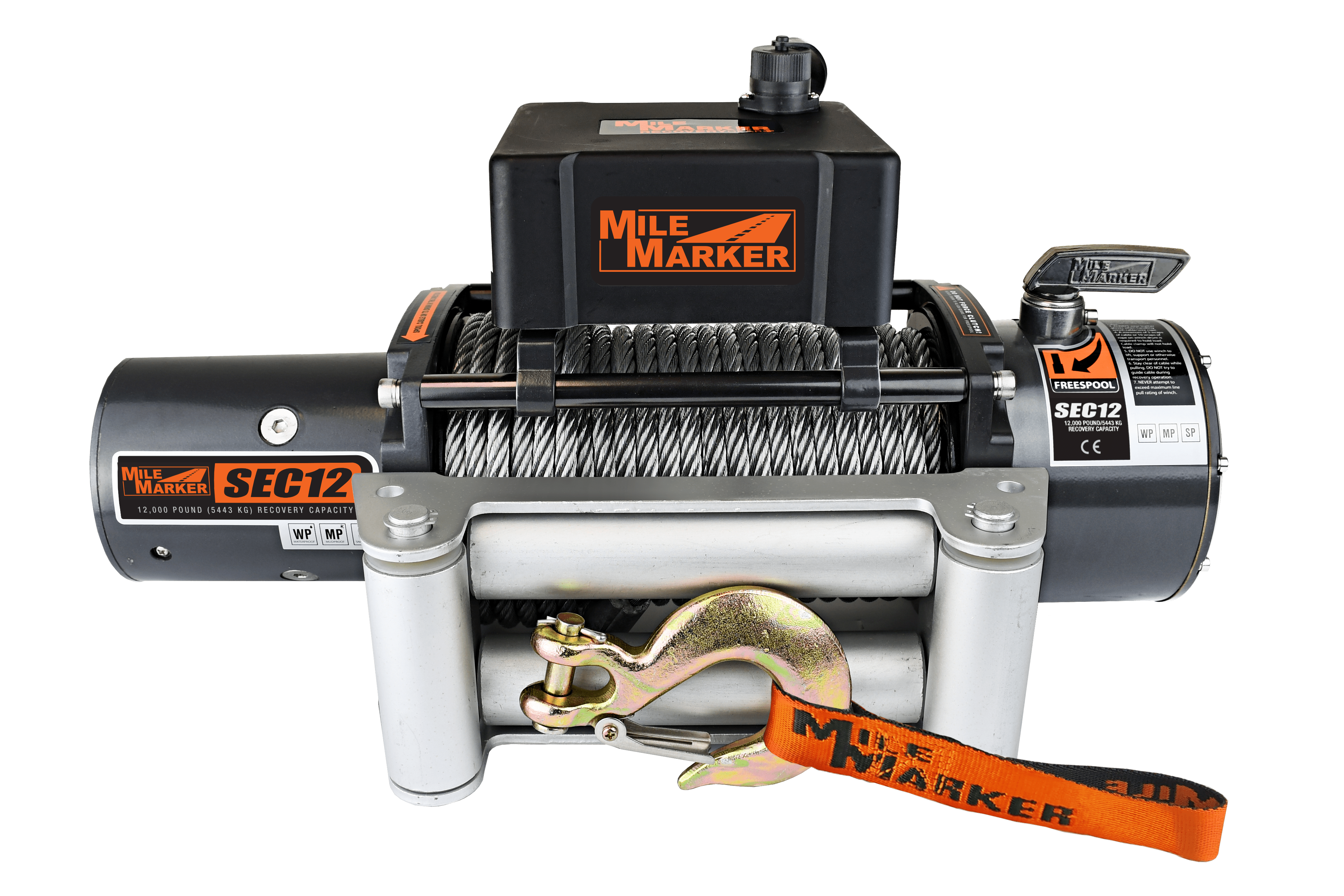 Mile Marker 12K SEC12 (ES) WATERPROOF RECOVERY WINCH WITH STEEL CABLE 76-50251BW