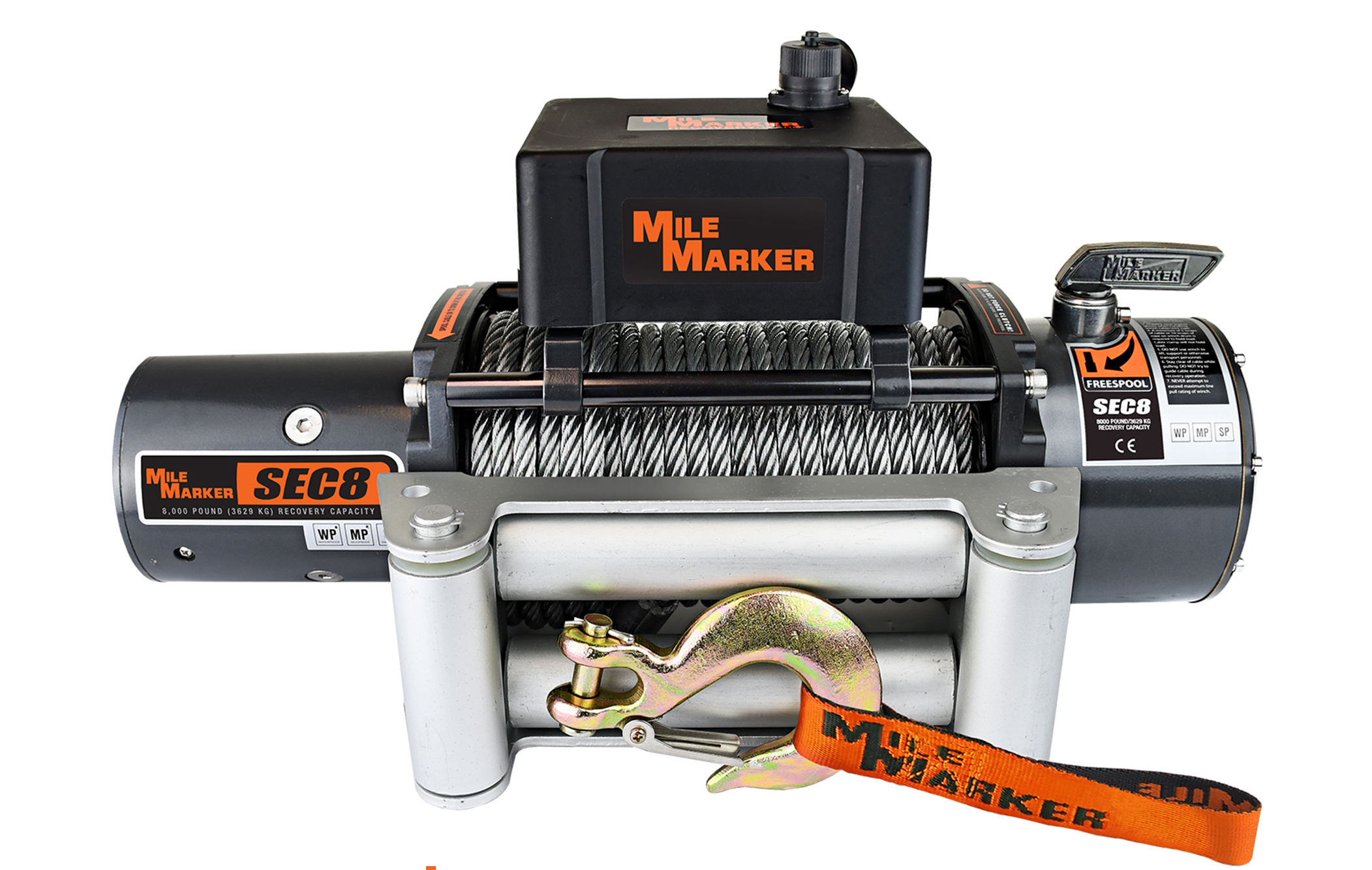 Mile Marker 8K SEC8 (ES) WATERPROOF RECOVERY WINCH WITH STEEL CABLE 77-50141W
