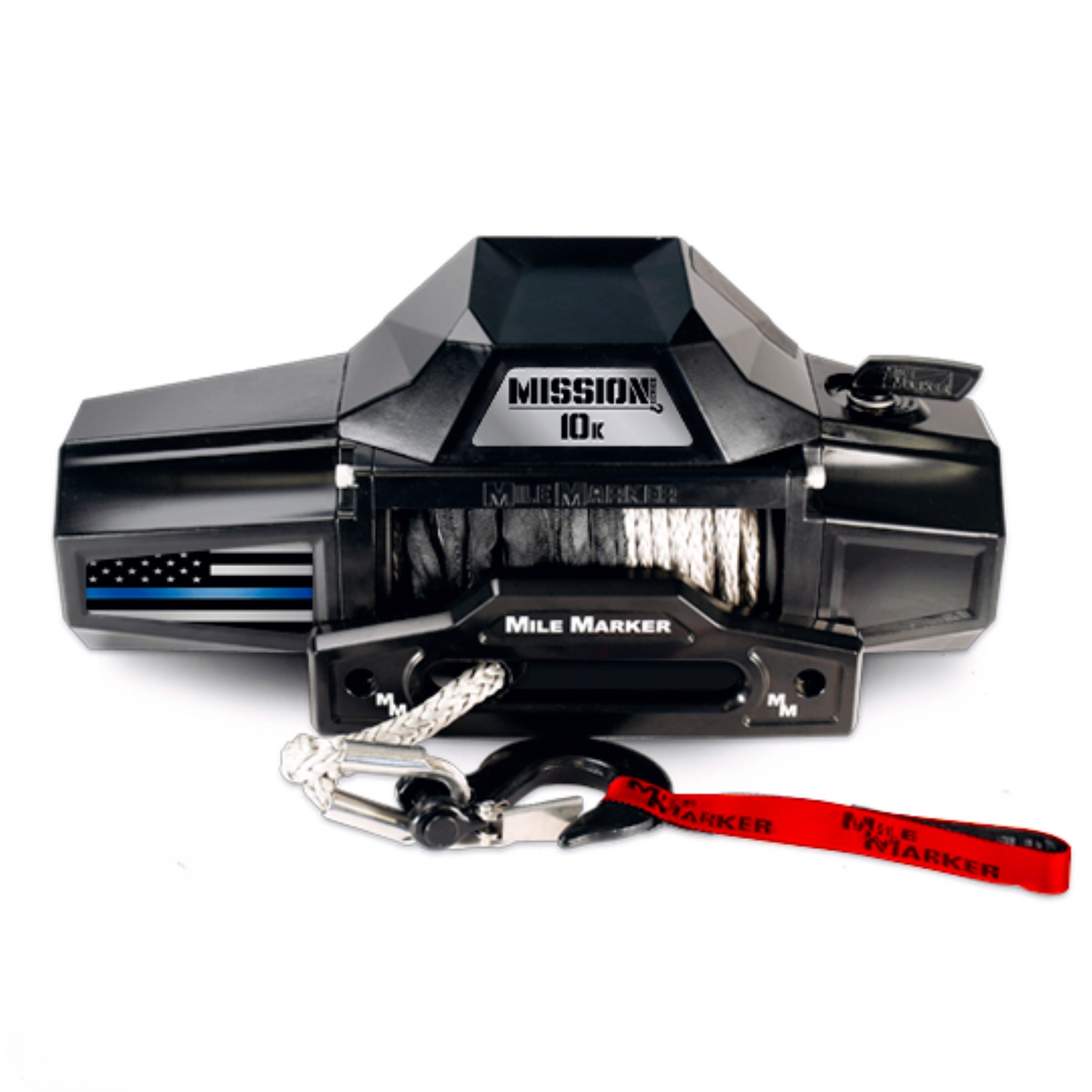 Mile Marker 10K MISSION THIN BLUE LINE EDITION WINCH WITH SYNTHETIC ROPE 78-53246-TBL
