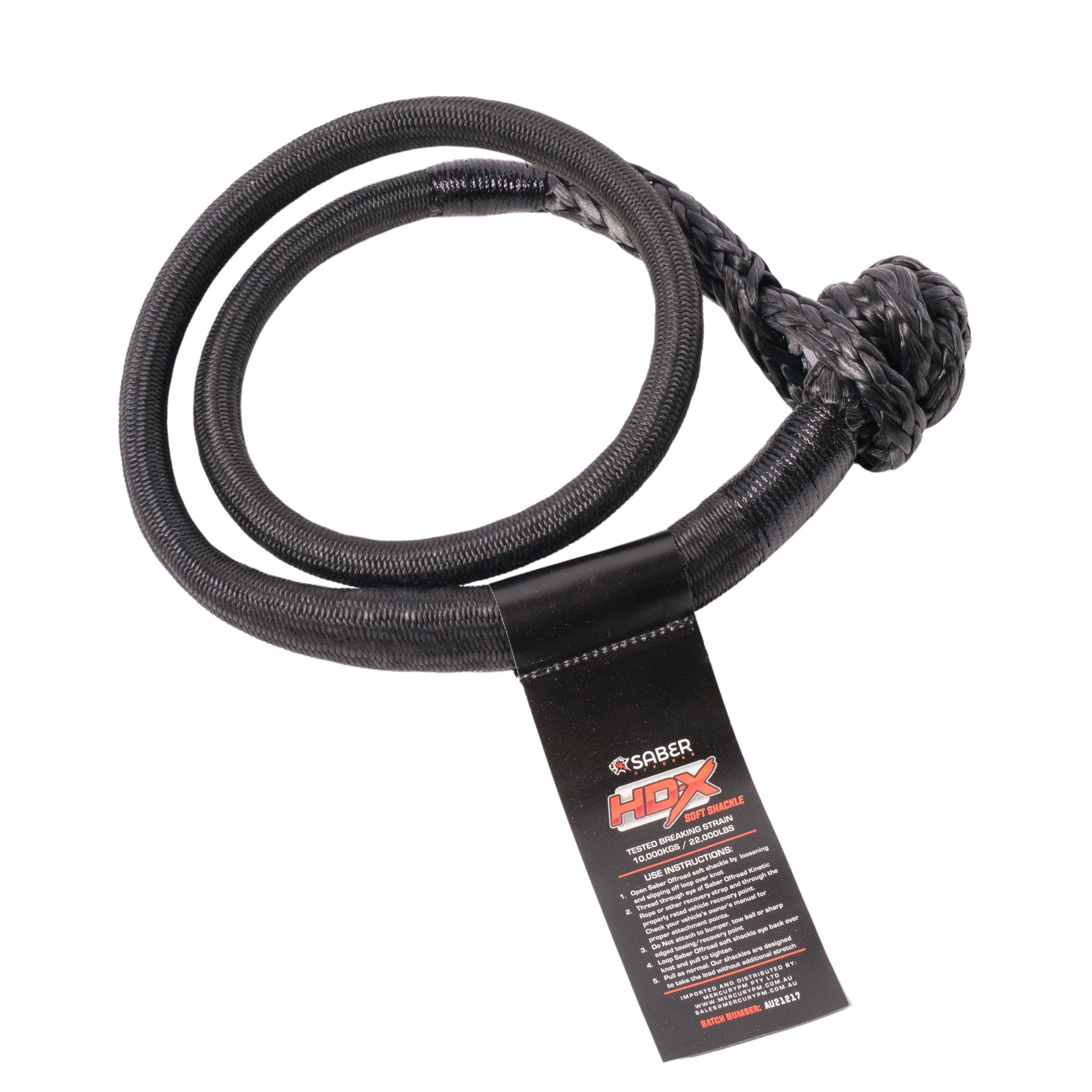 Mile Marker 10,000KG HDX Technora SaberPro Bound Soft Shackle - Long SBR-10KTBSSBL