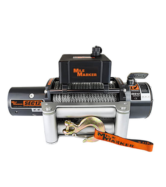 Mile Marker 12K SEC12 (ES) WATERPROOF RECOVERY WINCH WITH STEEL CABLE 76-50251BW