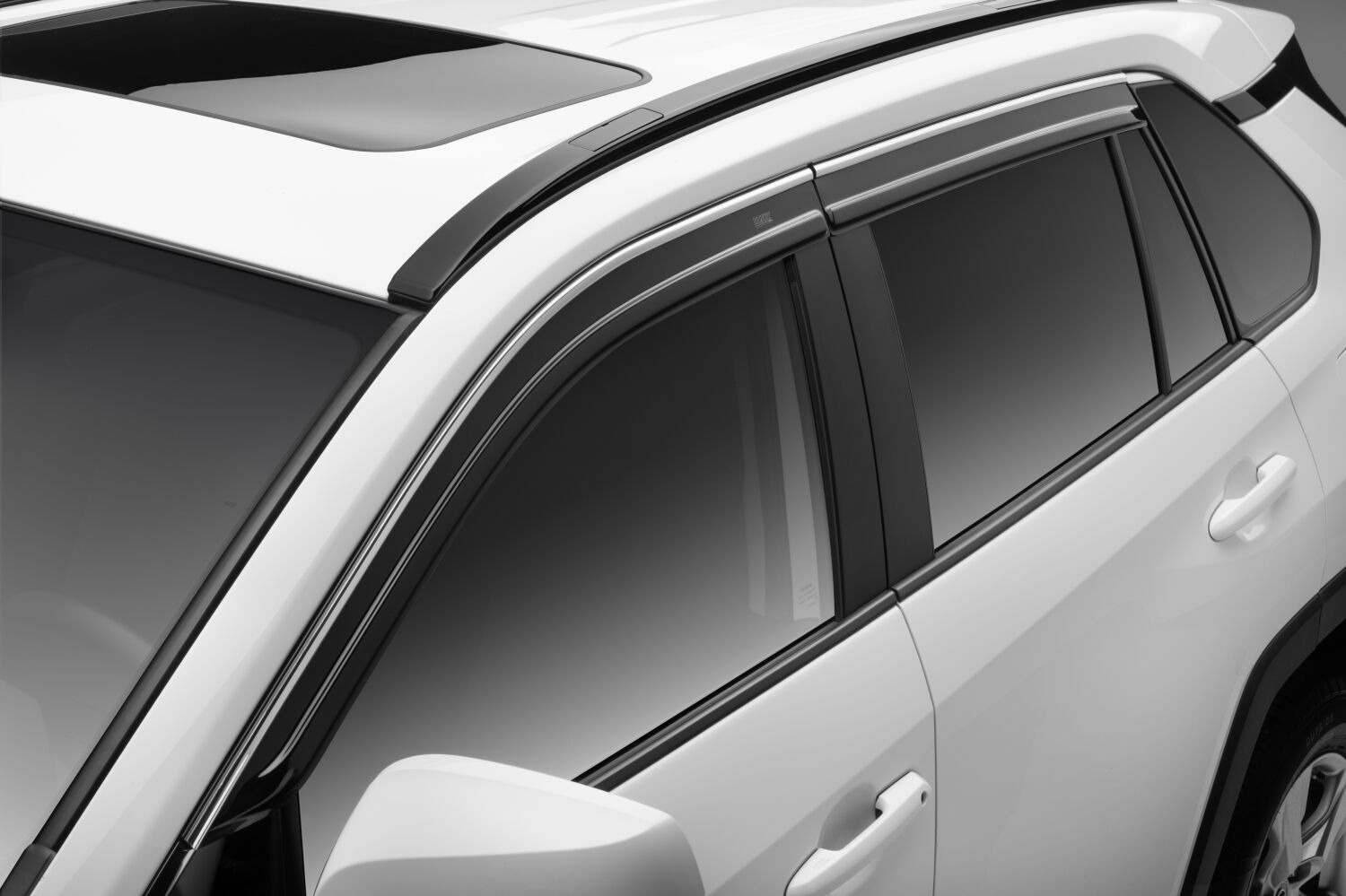 Husky Liners Low Profile Ventvisor Deflector; Smoke with Chrome Trim; Outside Mount; 4 pc. 2884074