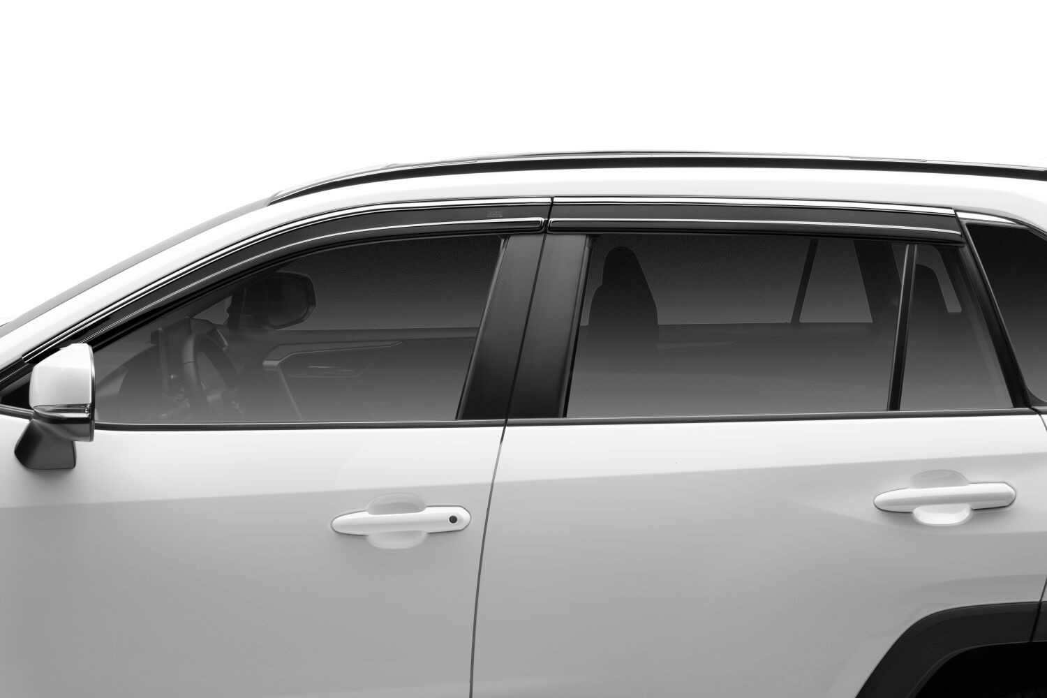 Husky Liners Low Profile Ventvisor Deflector; Smoke with Chrome Trim; Outside Mount; 4 pc. 2884074