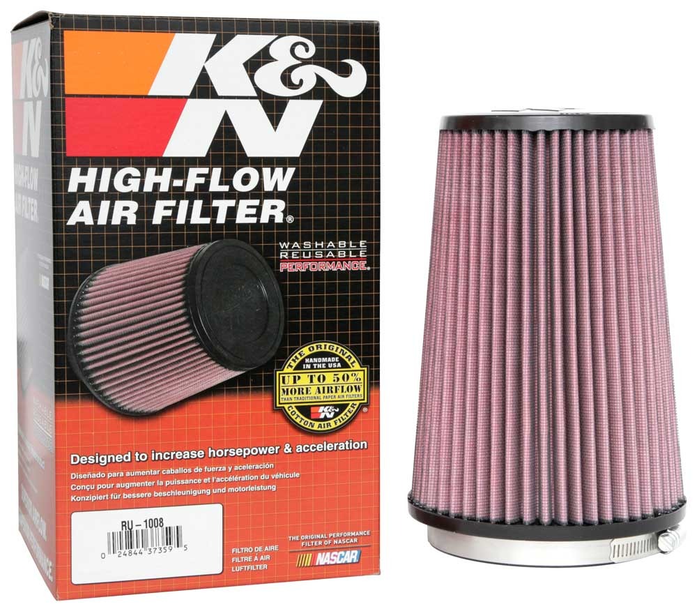 K&N Universal Clamp-On Air Filter RU-1008