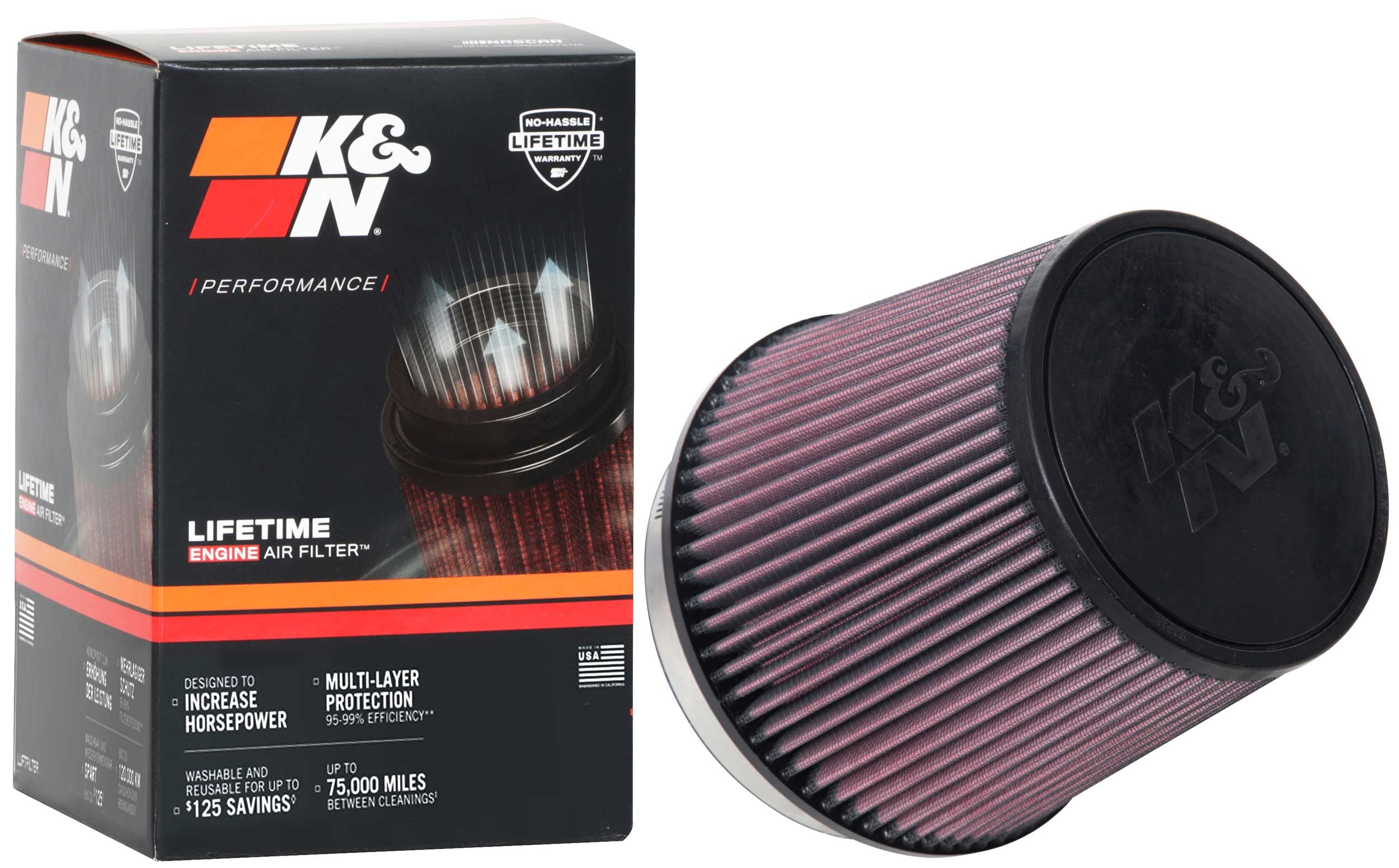 K&N Universal Clamp-On Air Filter RU-1014