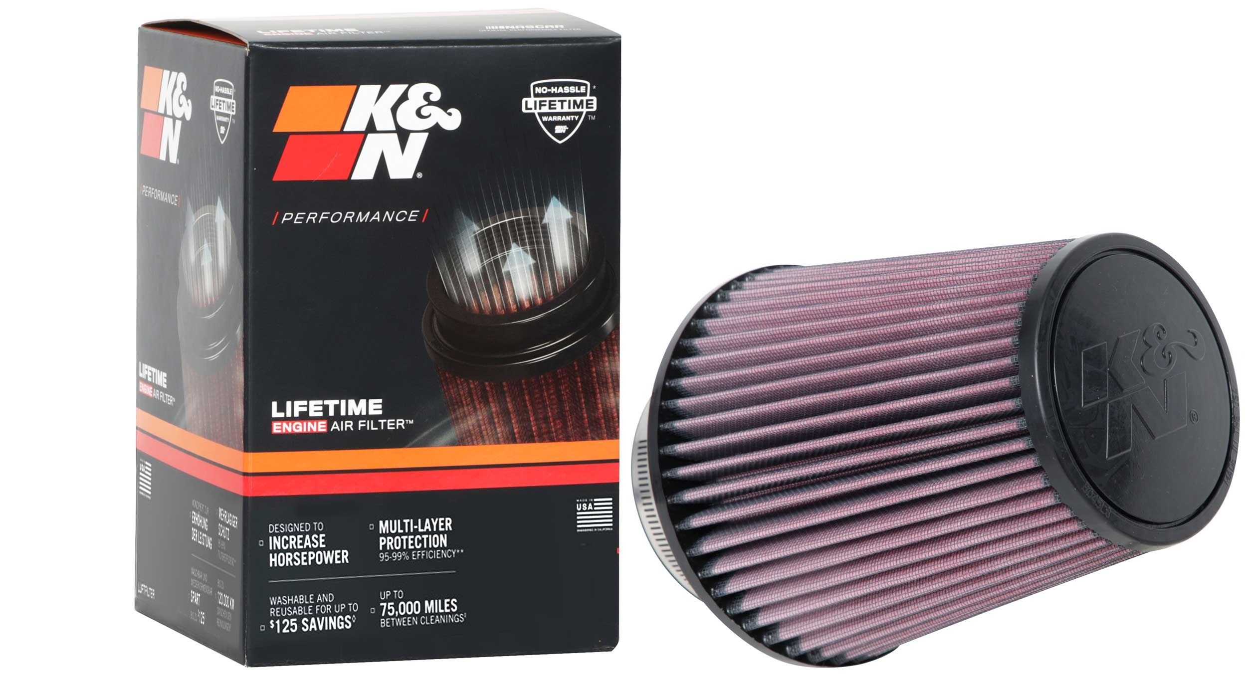 K&N Universal Clamp-On Air Filter RU-1032