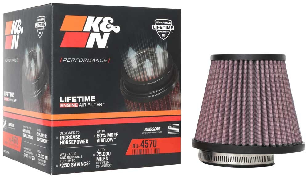 K&N Universal Clamp-On Air Filter RU-4570