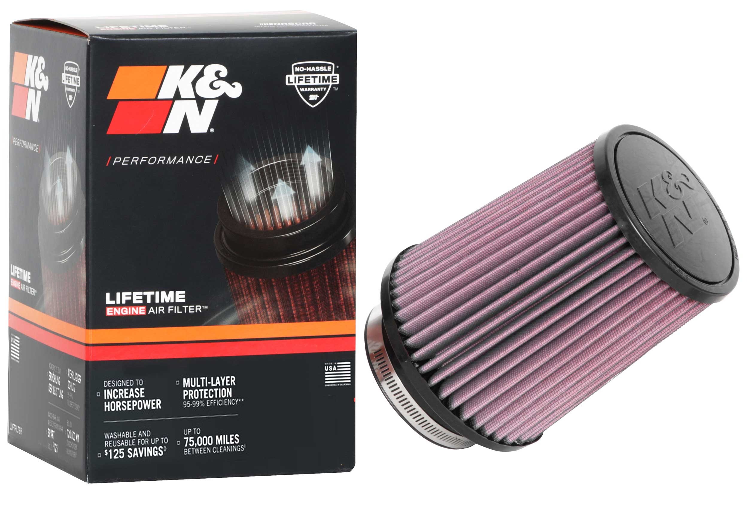 K&N Universal Clamp-On Air Filter RU-4630XD