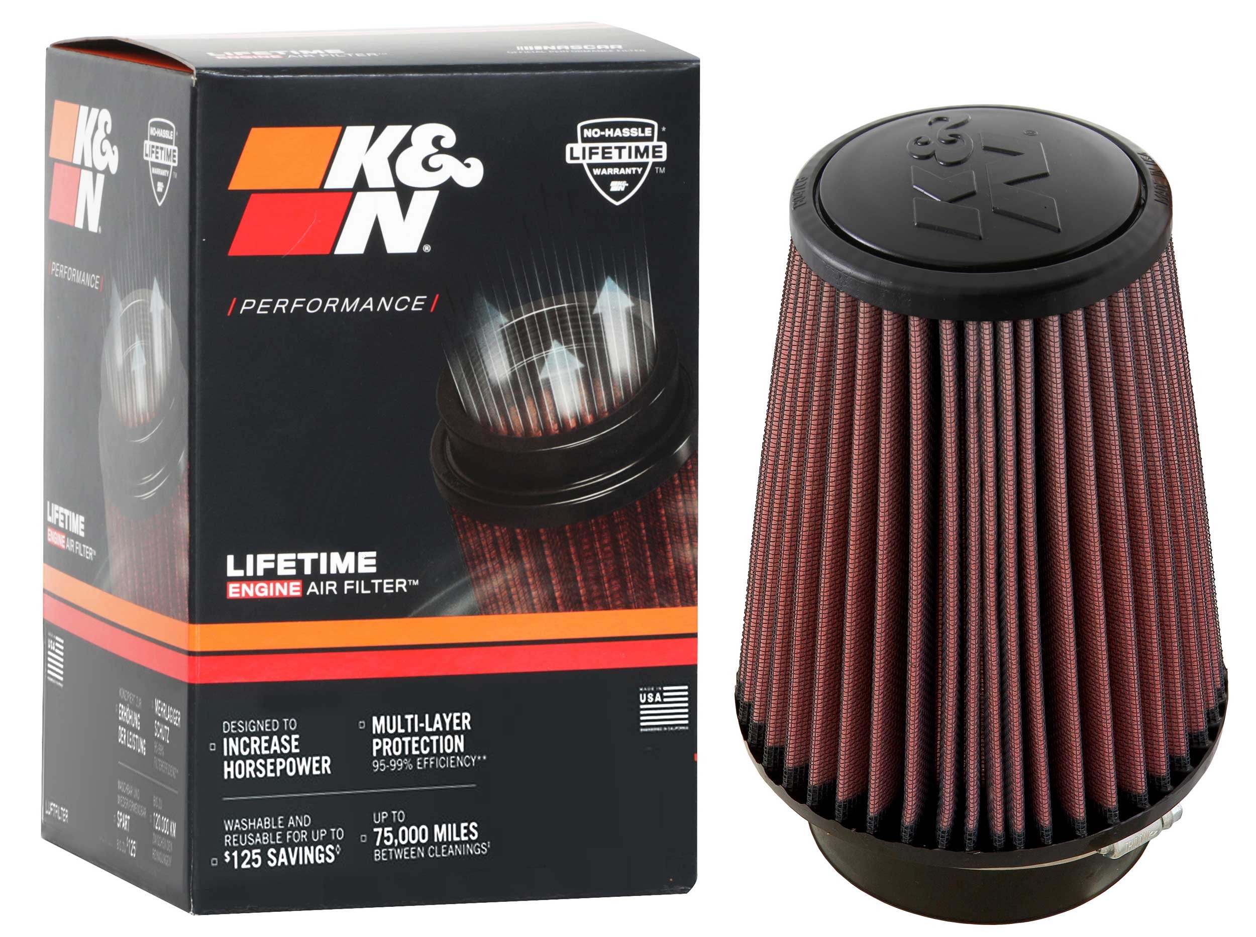 K&N Universal Clamp-On Air Filter RU-4680
