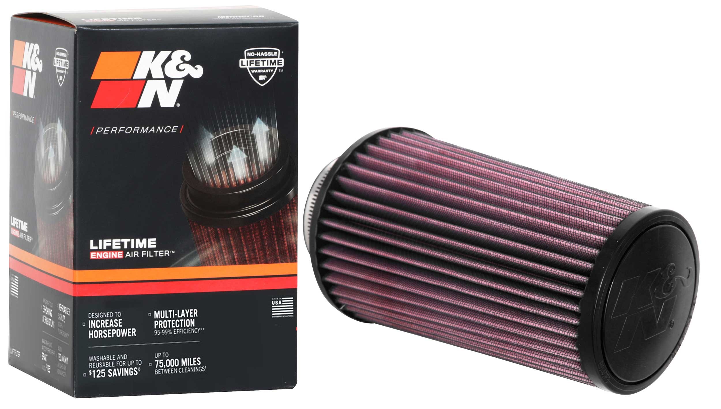 K&N Universal Clamp-On Air Filter RU-4690