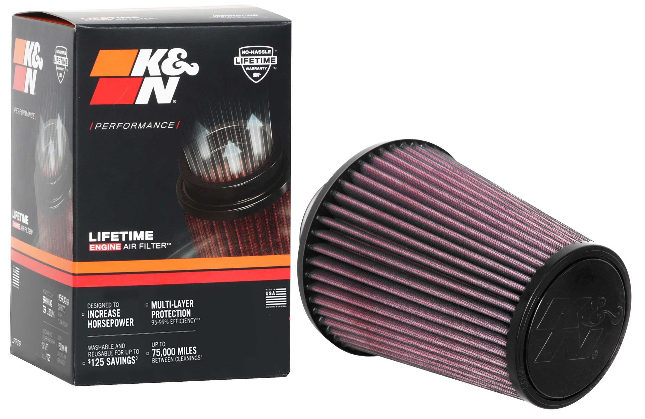 K&N Universal Clamp-On Air Filter RU-4700