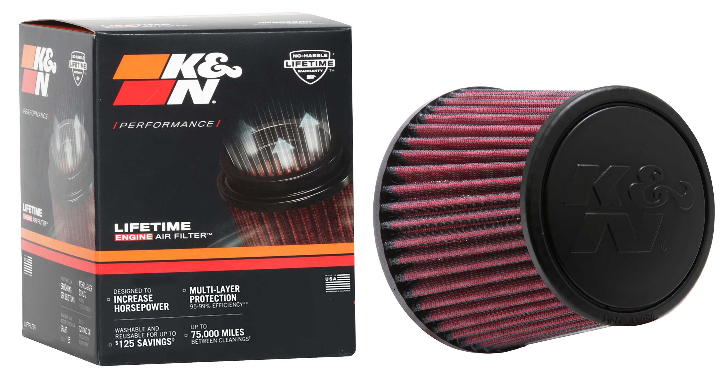 K&N Universal Clamp-On Air Filter RU-5059