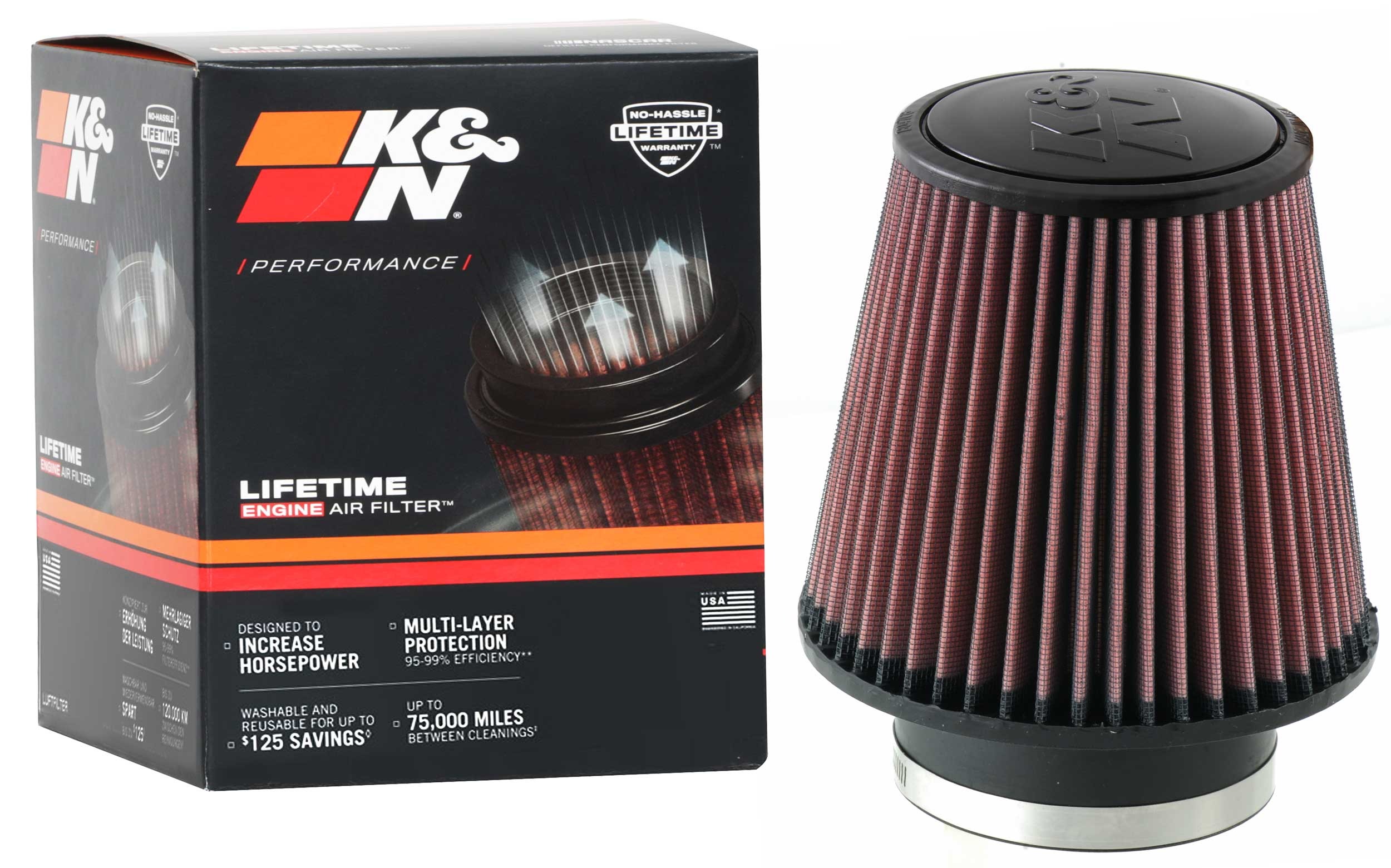 K&N Universal Clamp-On Air Filter RU-5060