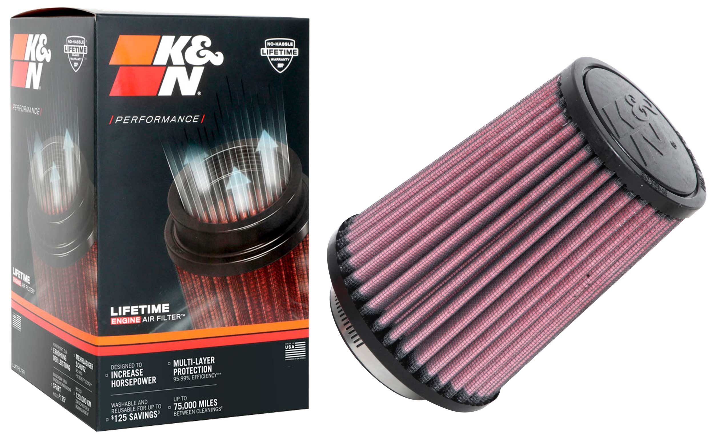 K&N Universal Clamp-On Air Filter RU-5062XD