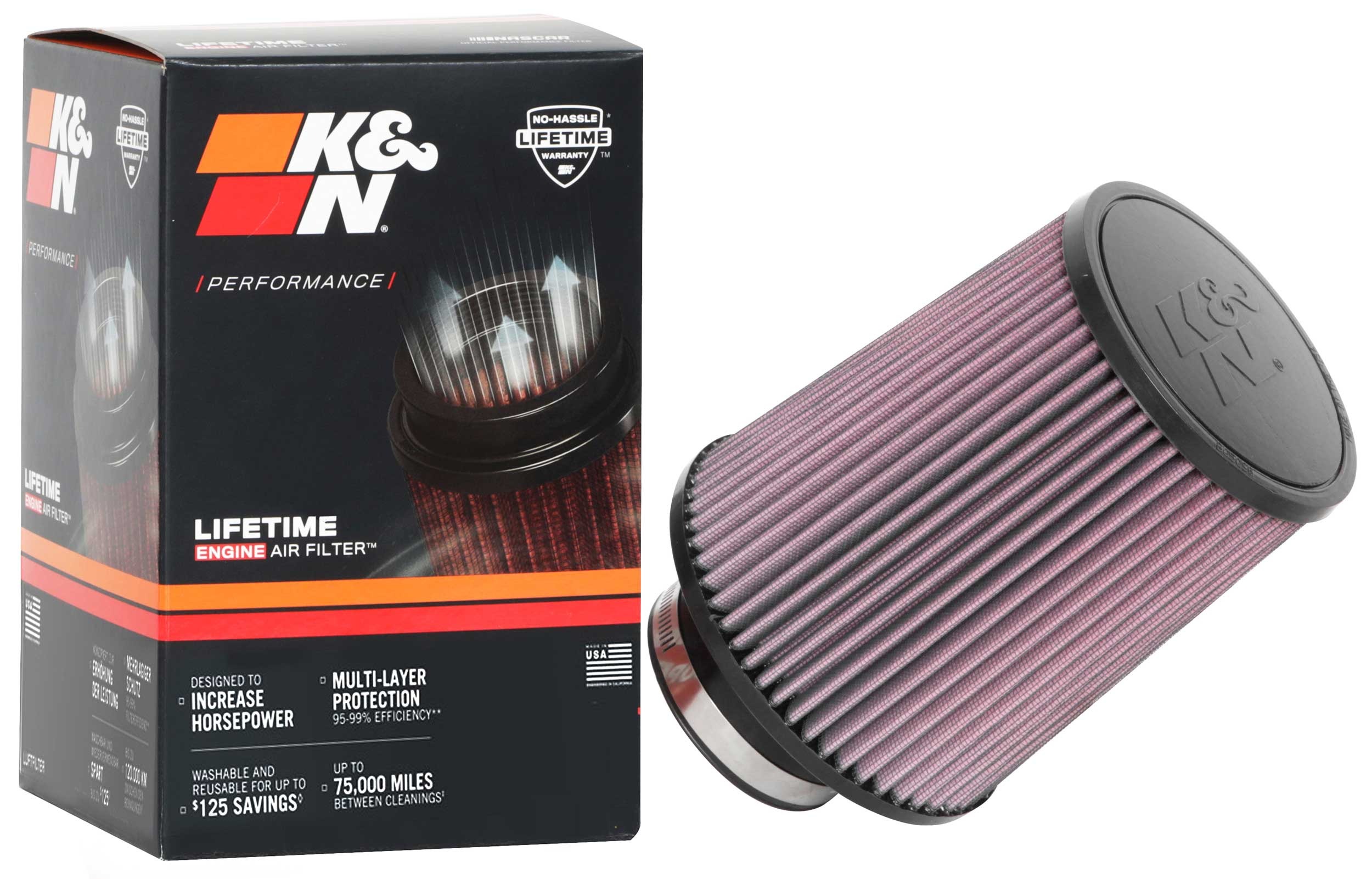 K&N Universal Clamp-On Air Filter RU-5100