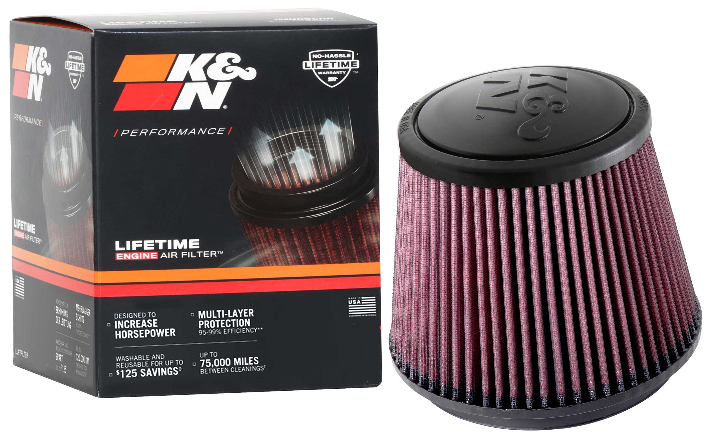 K&N Universal Clamp-On Air Filter RU-5173