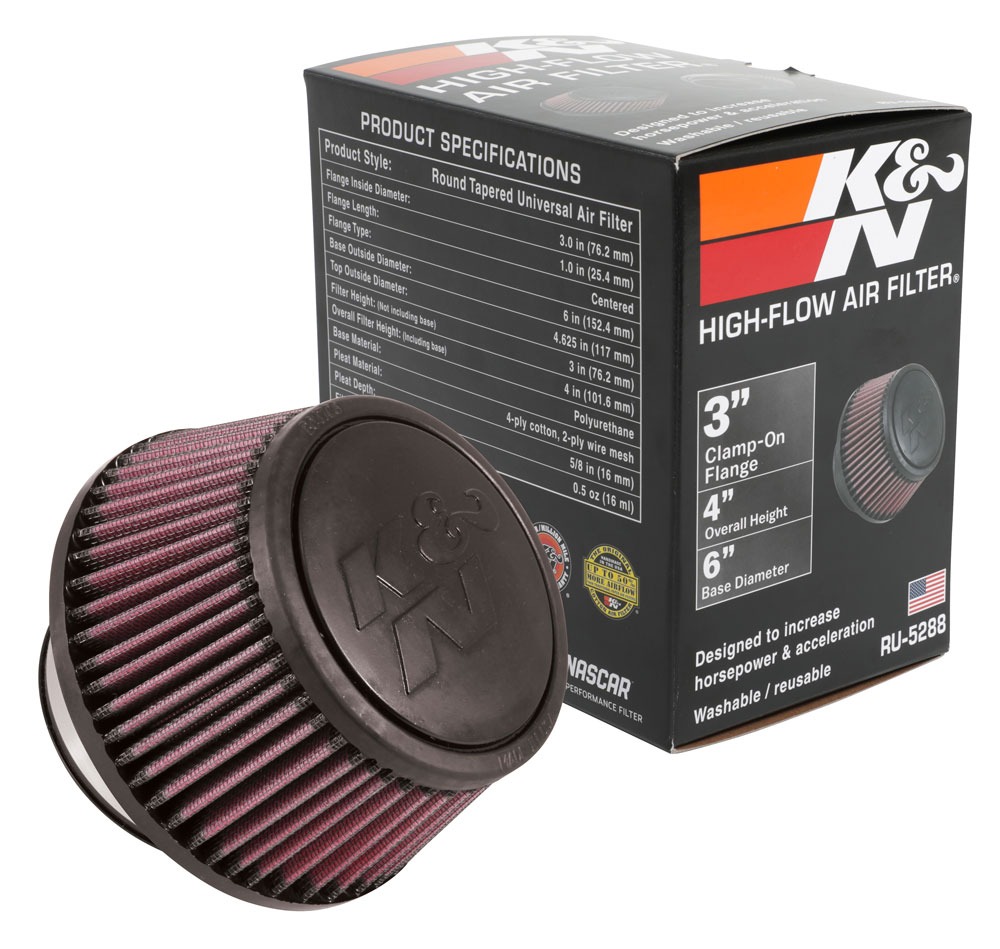 K&N Universal Clamp-On Air Filter RU-5288