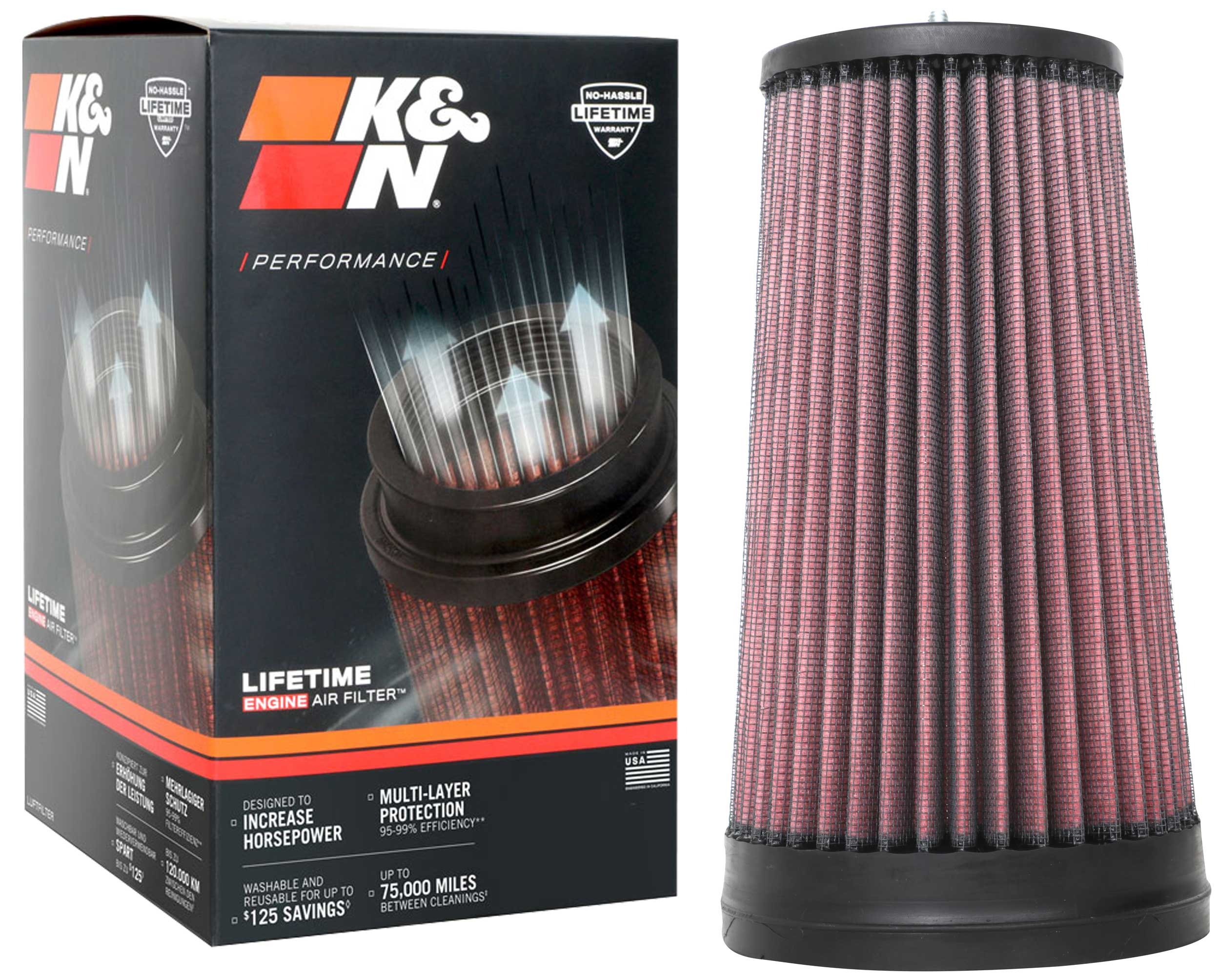 K&N Universal Clamp-On Air Filter RU-5291
