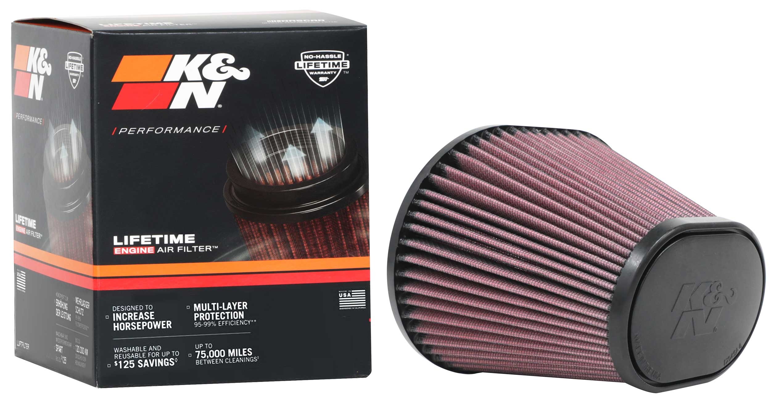 K&N Universal Clamp-On Air Filter RU-70031