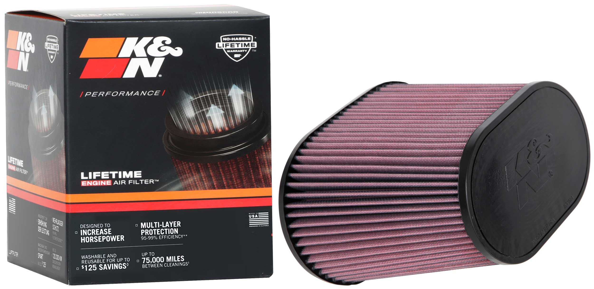 K&N Universal Clamp-On Air Filter RE-1040