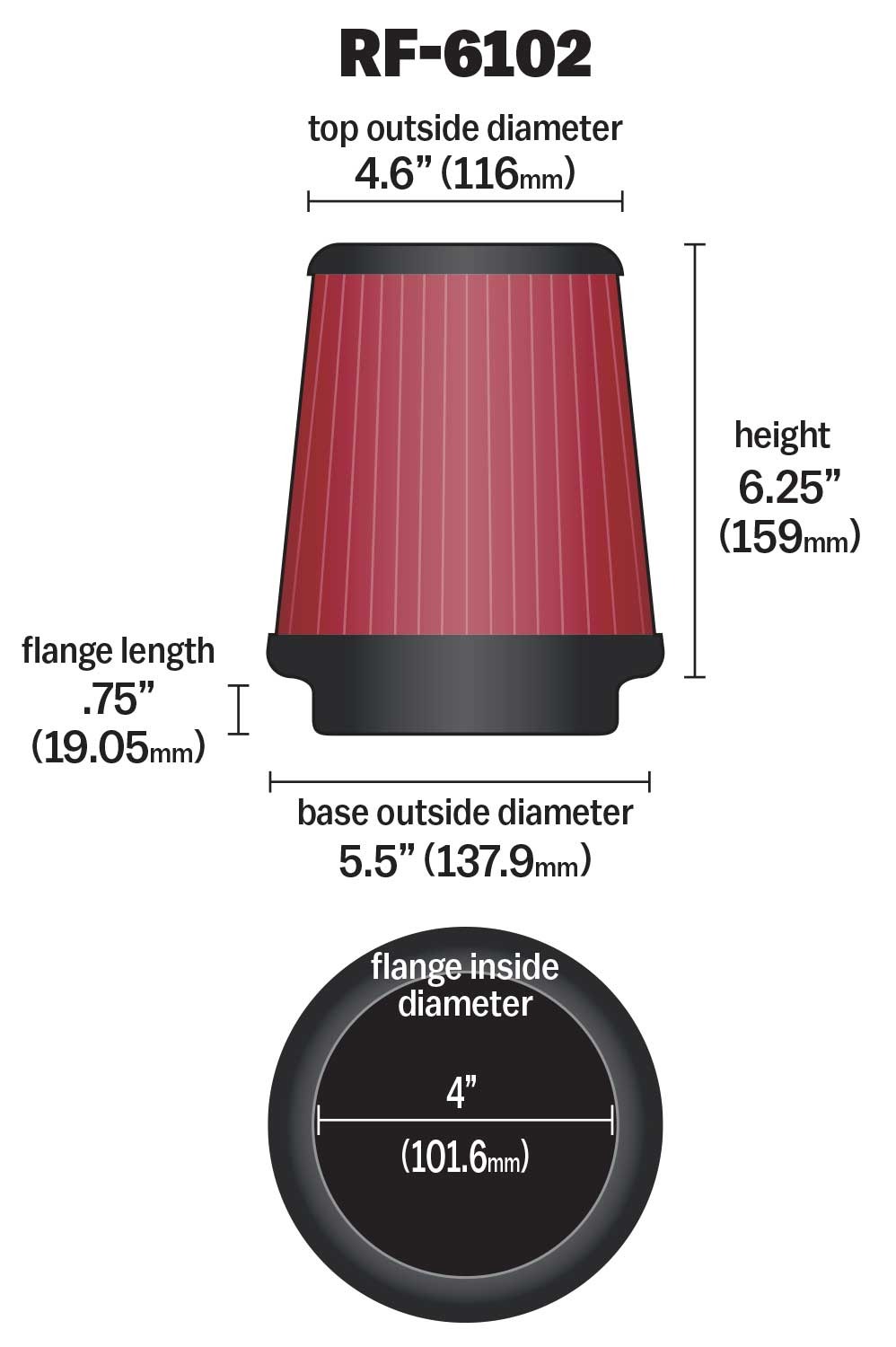 K&N Universal Air Filter RF-6102