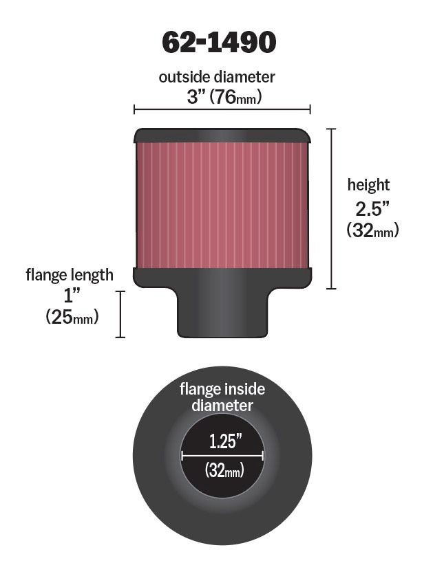 K&N Vent Air Filter/ Breather 62-1490