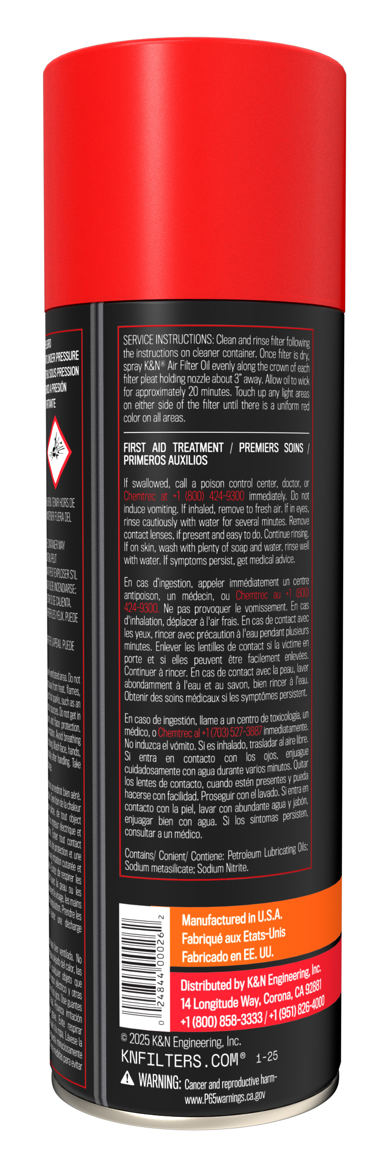 K&N Air Filter Oil - 6.5oz- Aerosol 99-0504