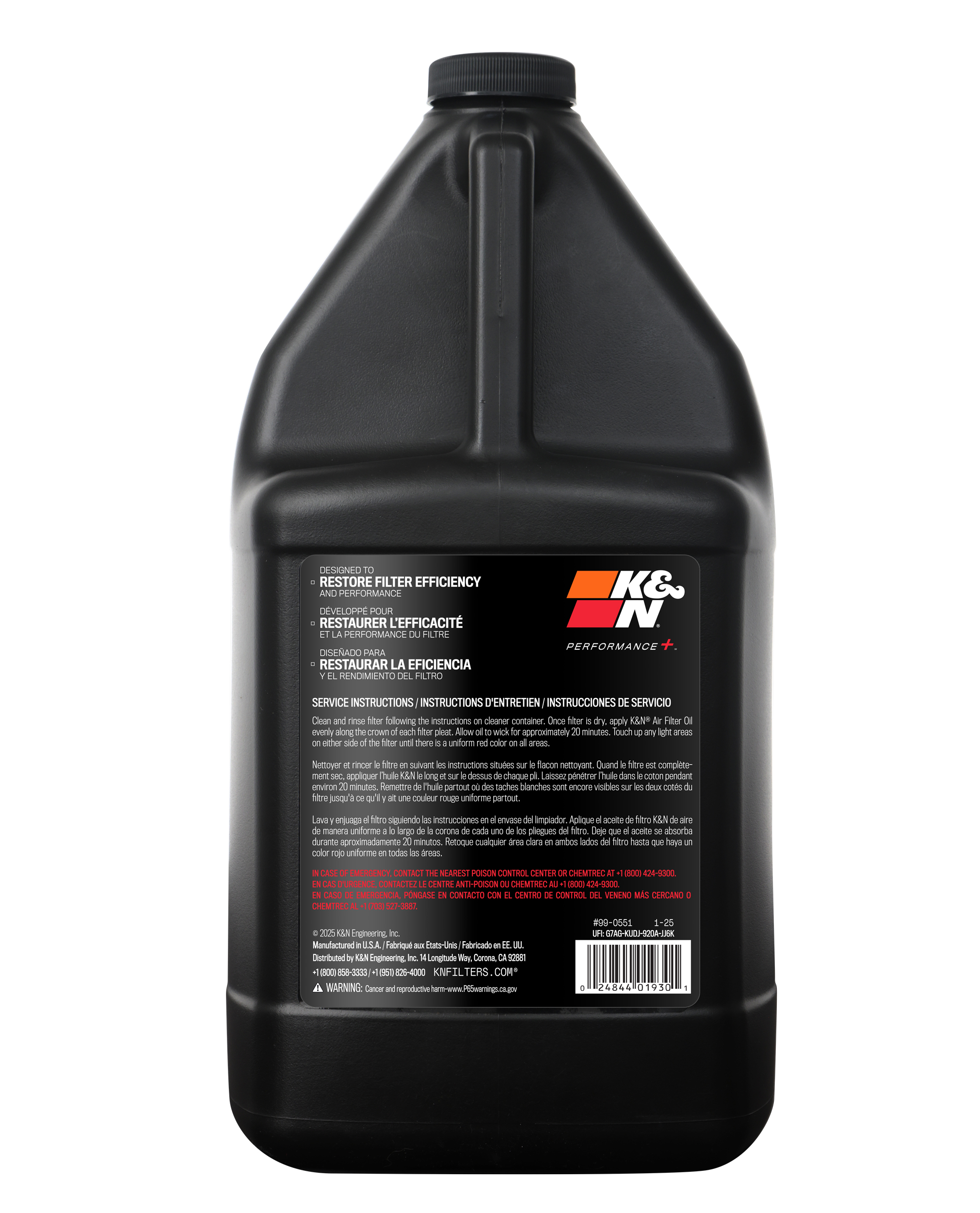 K&N Air Filter Oil - 1 gal 99-0551