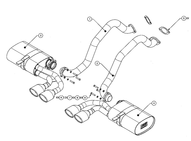 Borla Axle-Back Exhaust System - EC-Type 13921