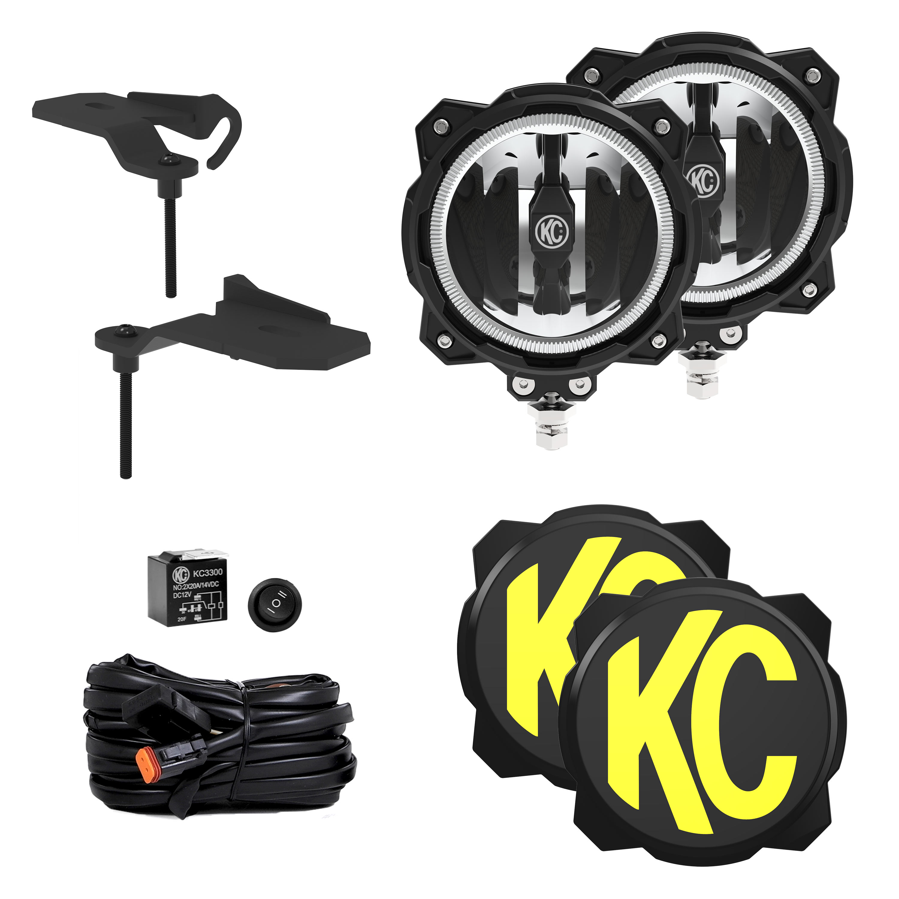 KC HiLiTES KC FLEX ERA 4 LED 5in Combo 2-Light System Jeep 392 Mojave 97166
