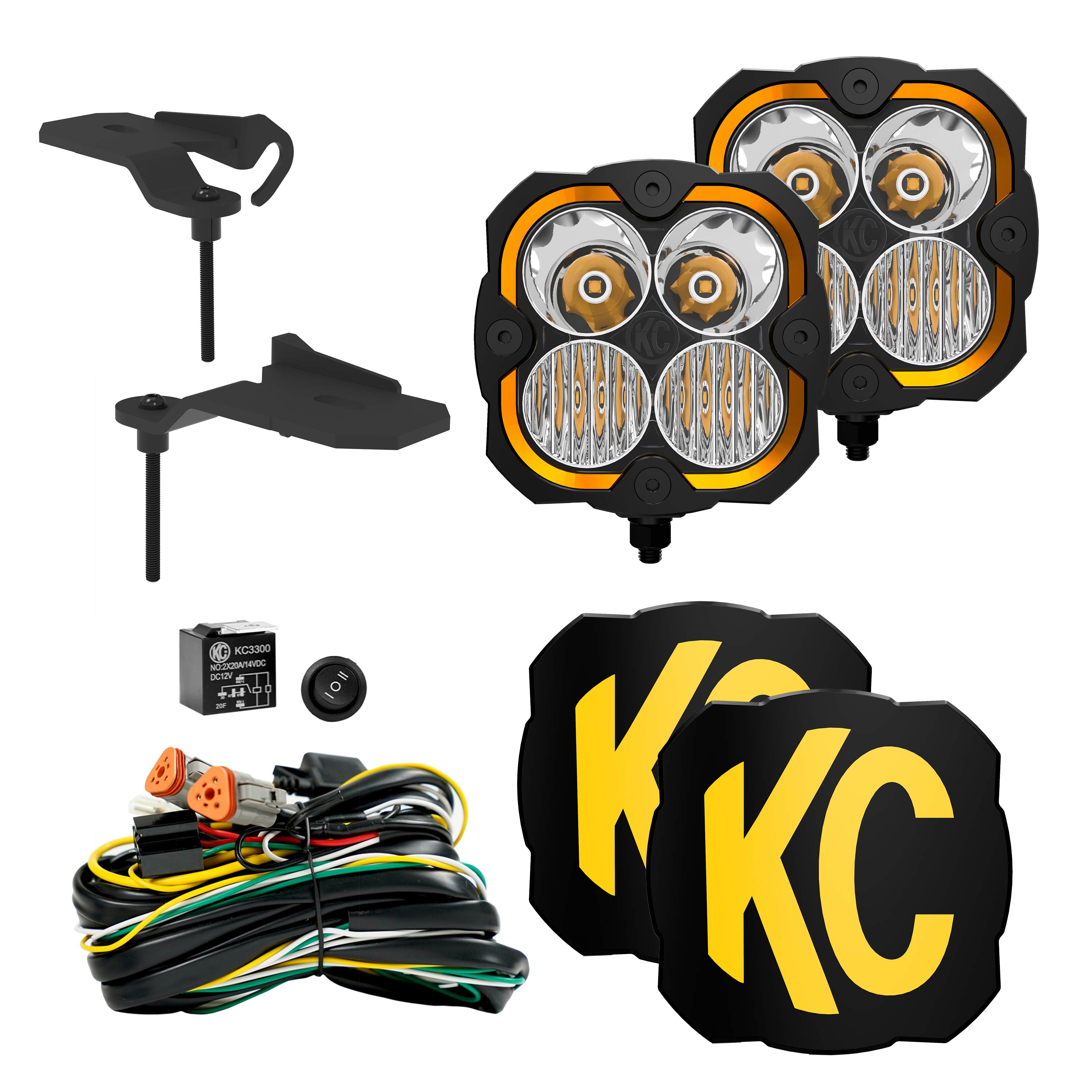 KC HiLiTES FLEX ERA 4 - LED 2-Lt Dtch Lt Kt - Combo Beam - 21+ Jeep Wrangler JL Rubicon 392 97165