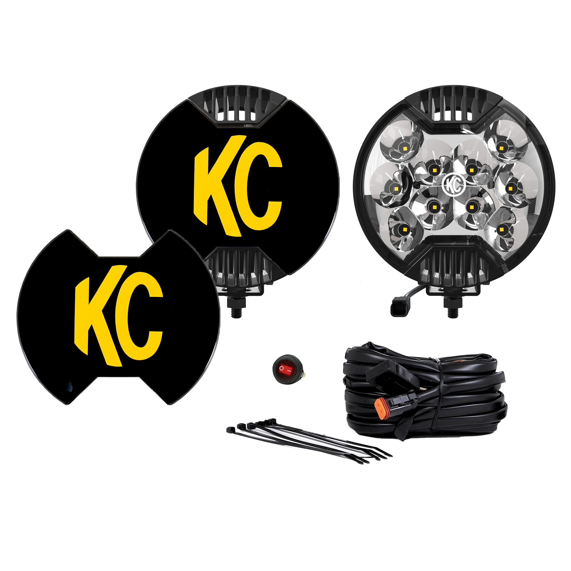 KC HiLiTES KC SLIMLITE LED 6in Spot 2-Light System Universal 100