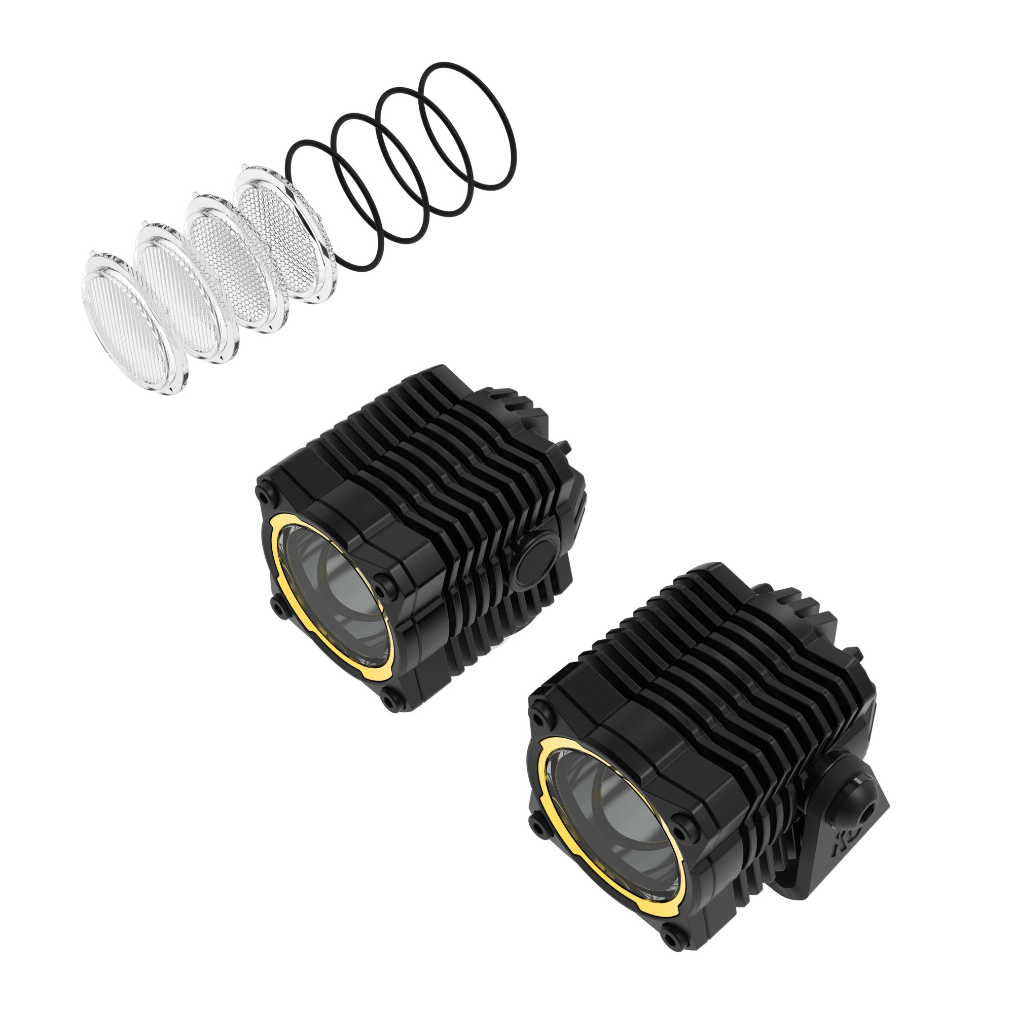 KC HiLiTES KC FLEX ERA 1 LED 2-Light Master Kit with Wiring Harness and Spread Beam Pattern 265
