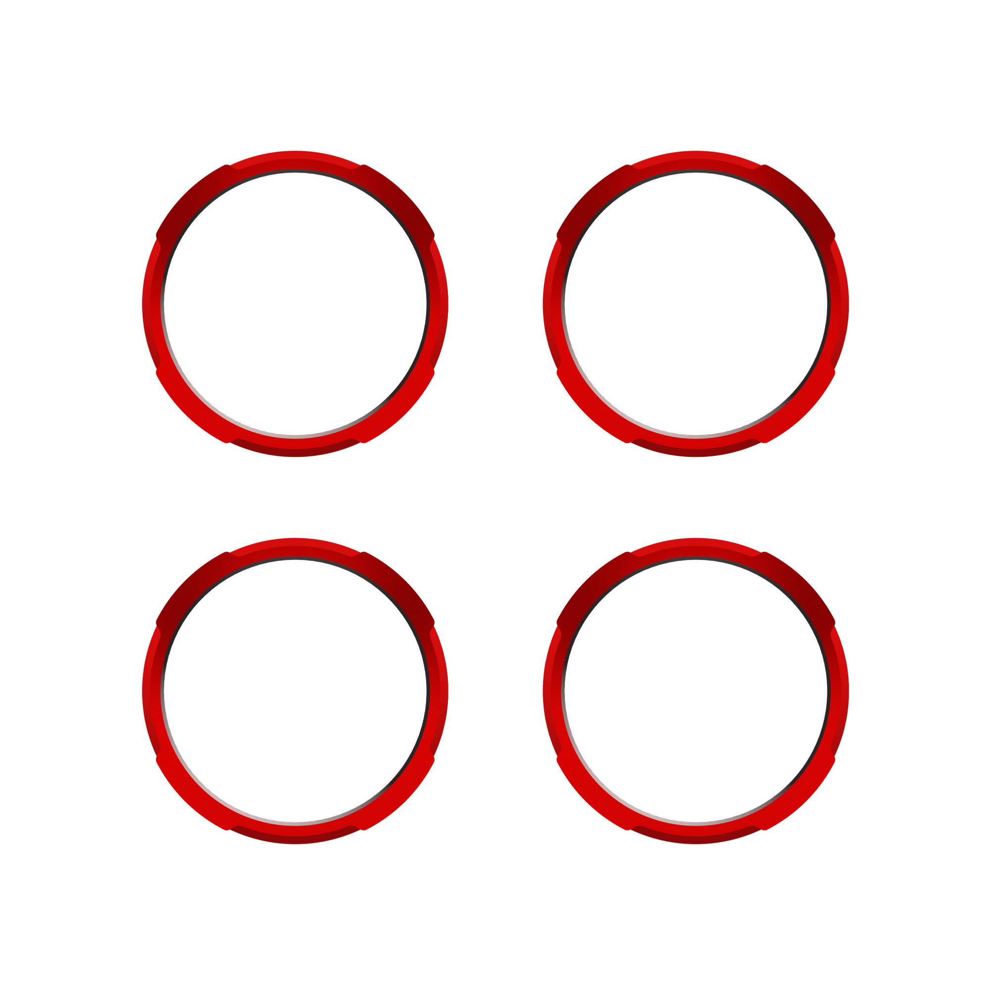 KC HiLiTES KC Bezel Ring KC FLEX ERA BAR Red 4PC 30579