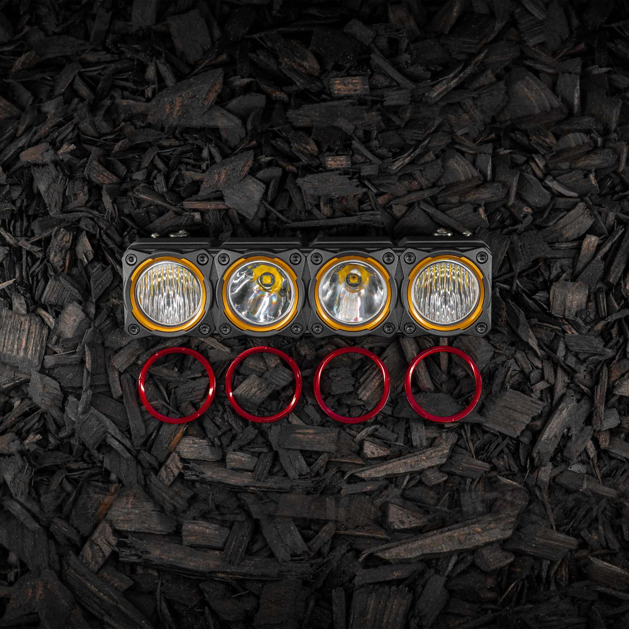 KC HiLiTES KC Bezel Ring KC FLEX ERA BAR Red 4PC 30579