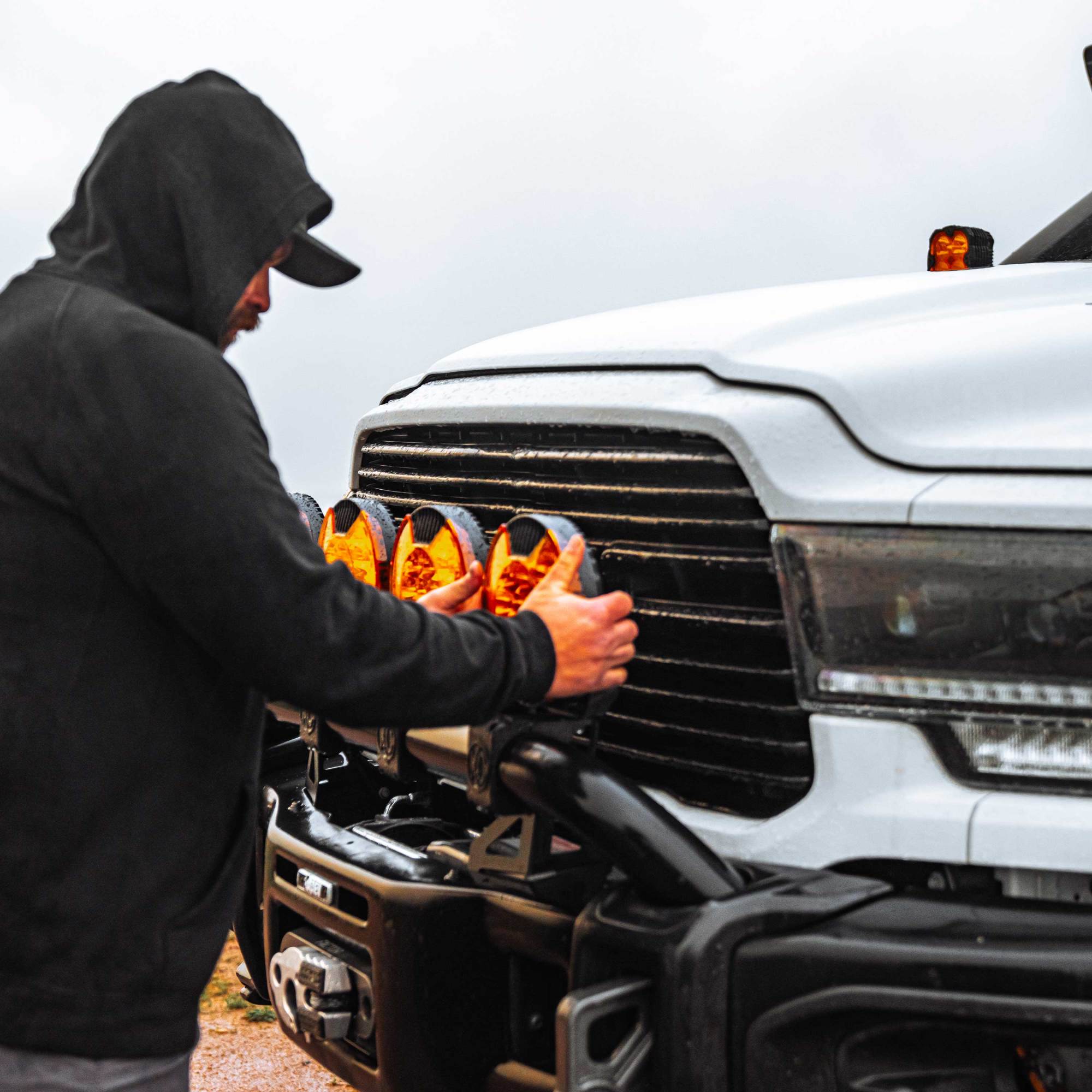 KC HiLiTES SlimLite 8" LED - Light Shield - Amber 5208