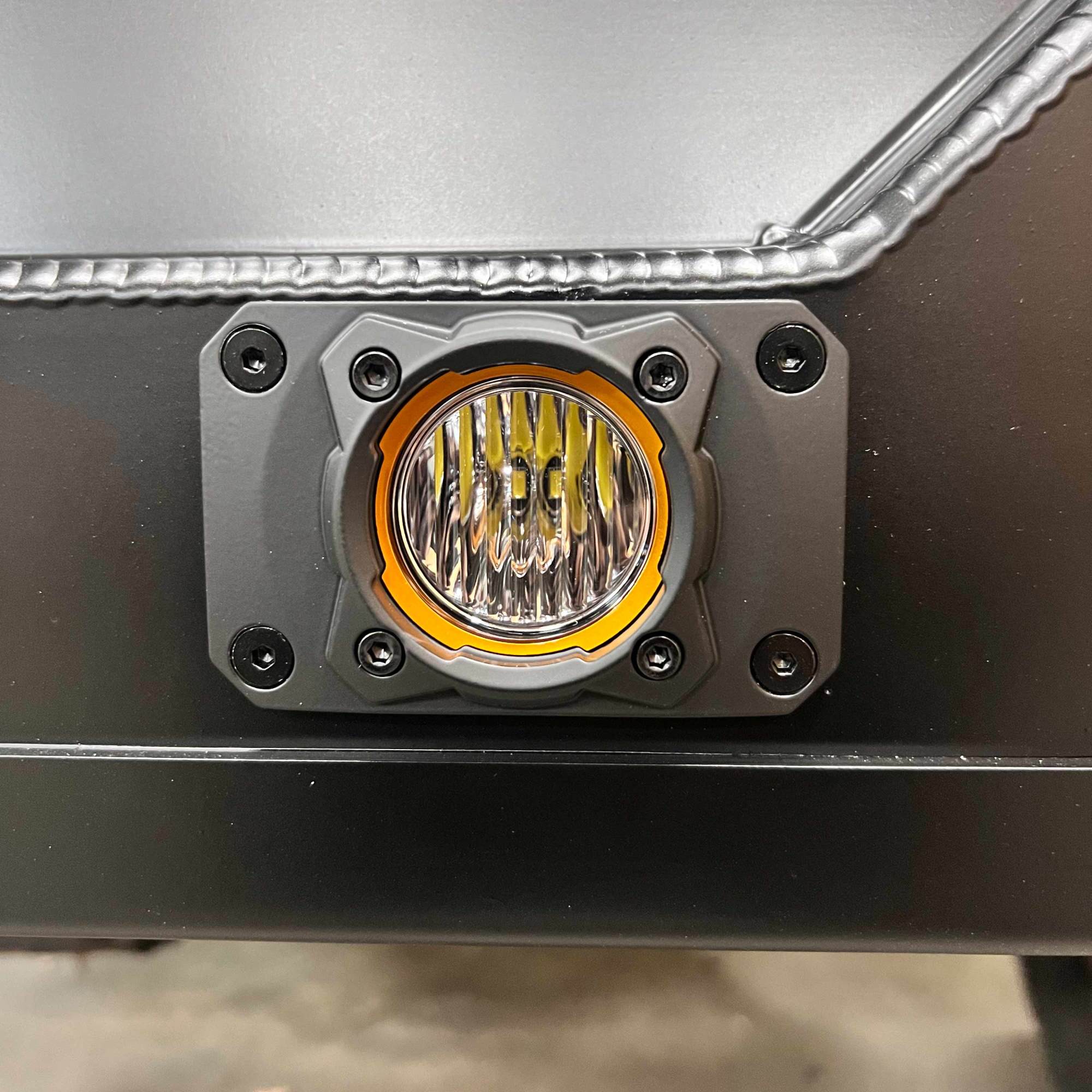 KC HiLiTES KC FLEX ERA 1 LED 2-Light Flush Mount Kit Rear Ext Wiring Harness & Sprd Bm Ptrn 521