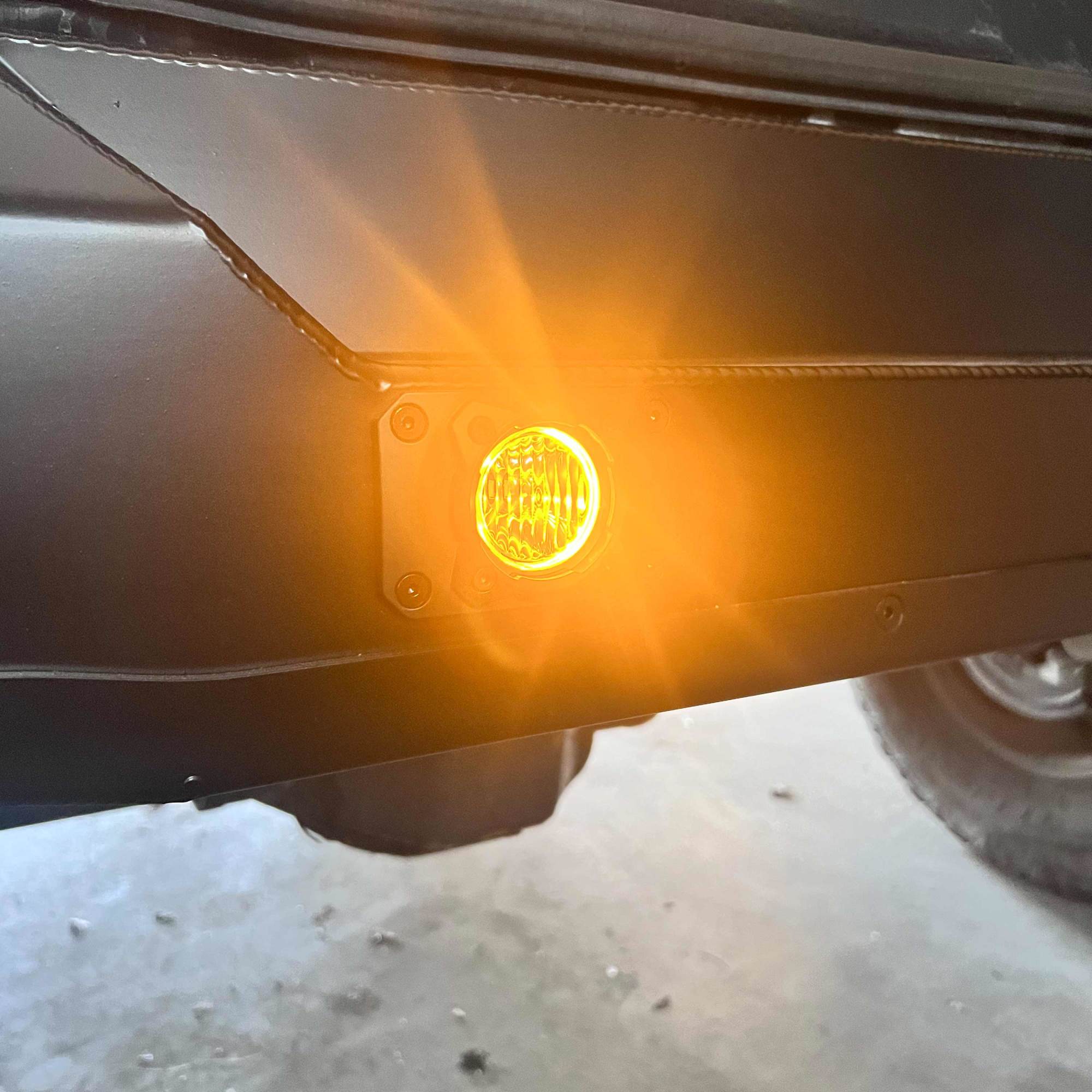 KC HiLiTES KC FLEX ERA 1 LED 2-Light Flush Mount Kit Rear Ext Wiring Harness & Sprd Bm Ptrn 521